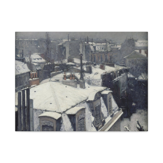 Vue de toits (Effet de neige) - Gustave Caillebotte (1878-79) - Stretched Canvas Print