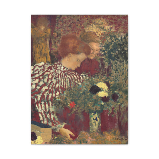 Woman in a Striped Dress - Edouard Vuillard (1895) - Stretched Canvas Print