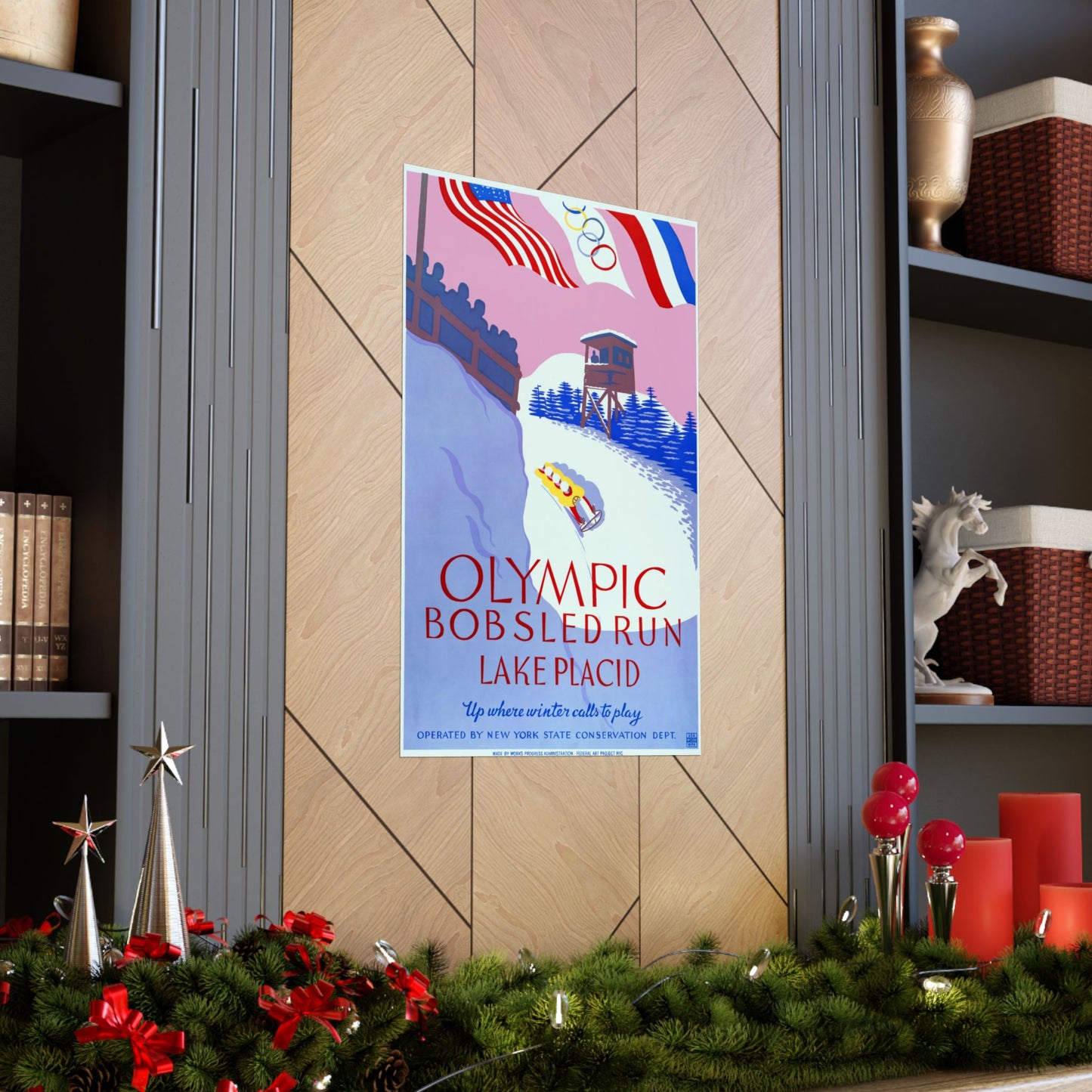 Lake Placid Olympic Bobsled Run - WPA poster (c. 1937) - Wall Poster Print