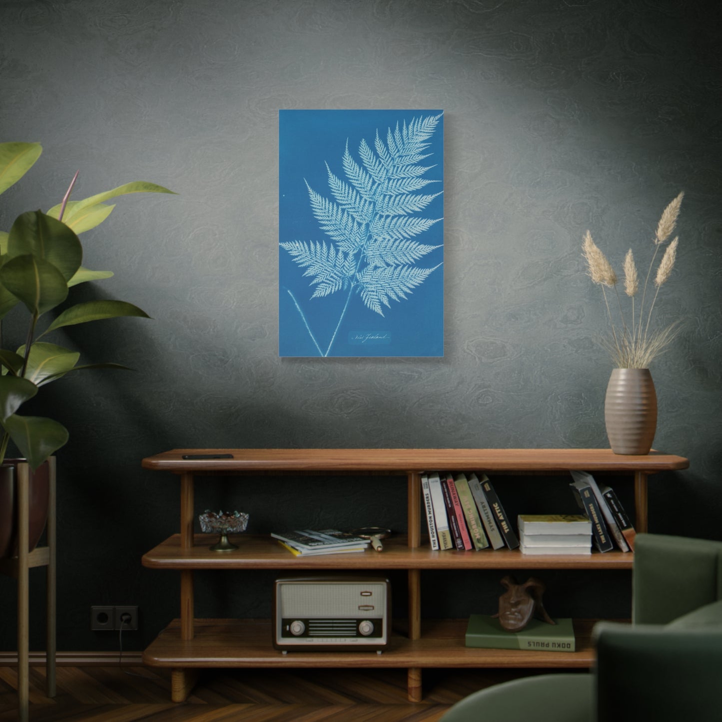 New Zealand Fern Cyanotype - Anna Atkins - Stretched Canvas Print