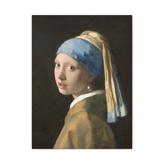 Girl with a Pearl Earring - Johannes Vermeer (c. 1665) - Stretched Canvas Print
