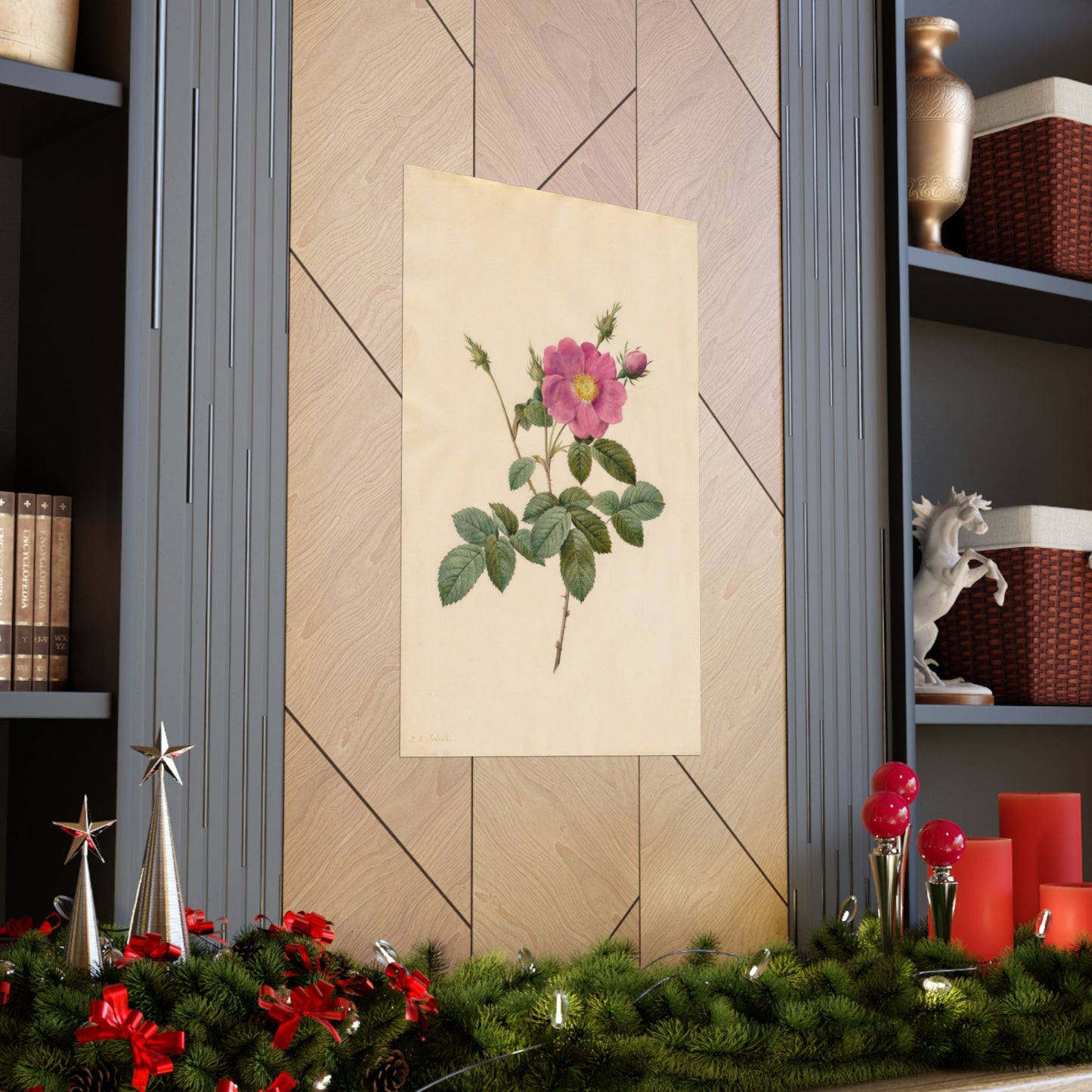 Cabbage Rose (Rosa Centifolia Simplex) - Pierre-Joseph Redouté - Wall Poster Print