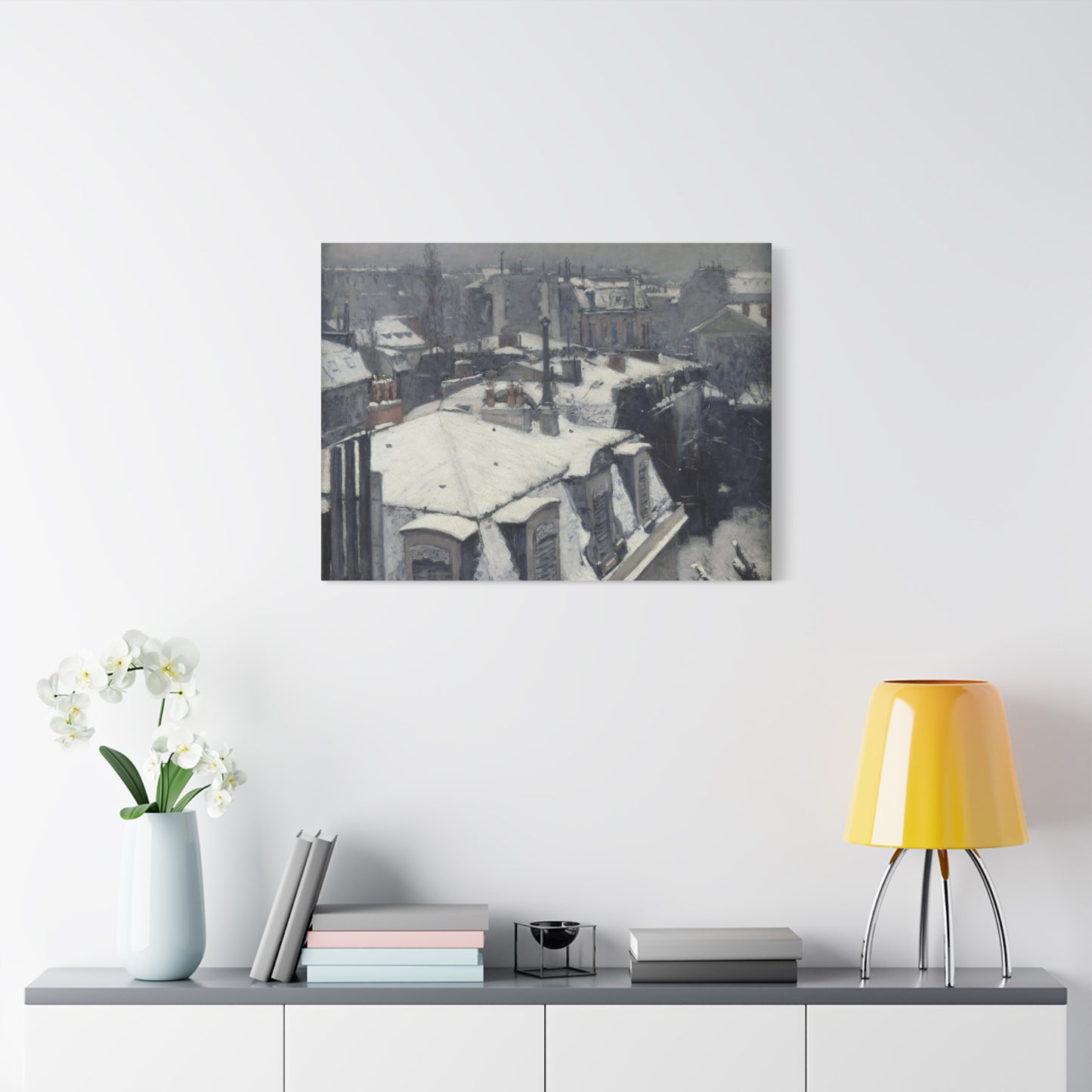 Vue de toits (Effet de neige) - Gustave Caillebotte (1878-79) - Stretched Canvas Print