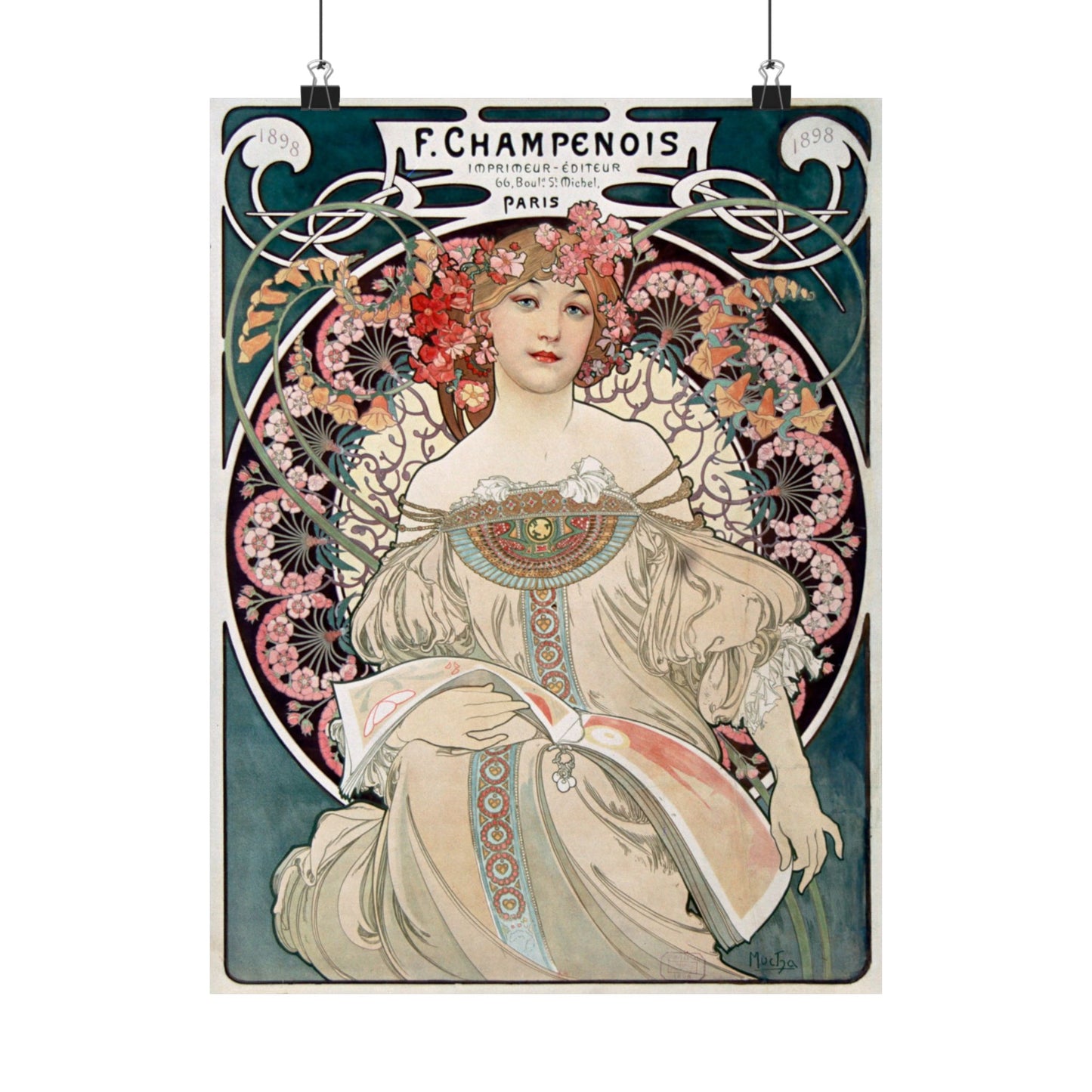 Rêveur - F. Champenois, Imprimeur-Éditeur - Alphonse Mucha (1897) - Wall Poster Print