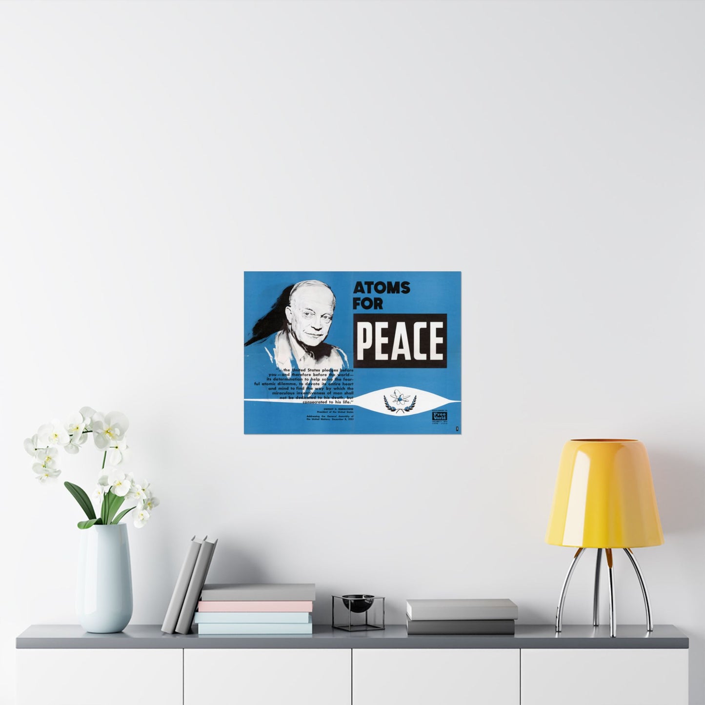 Atoms for Peace - 1950s Government Educational Art - Wall Poster Print
