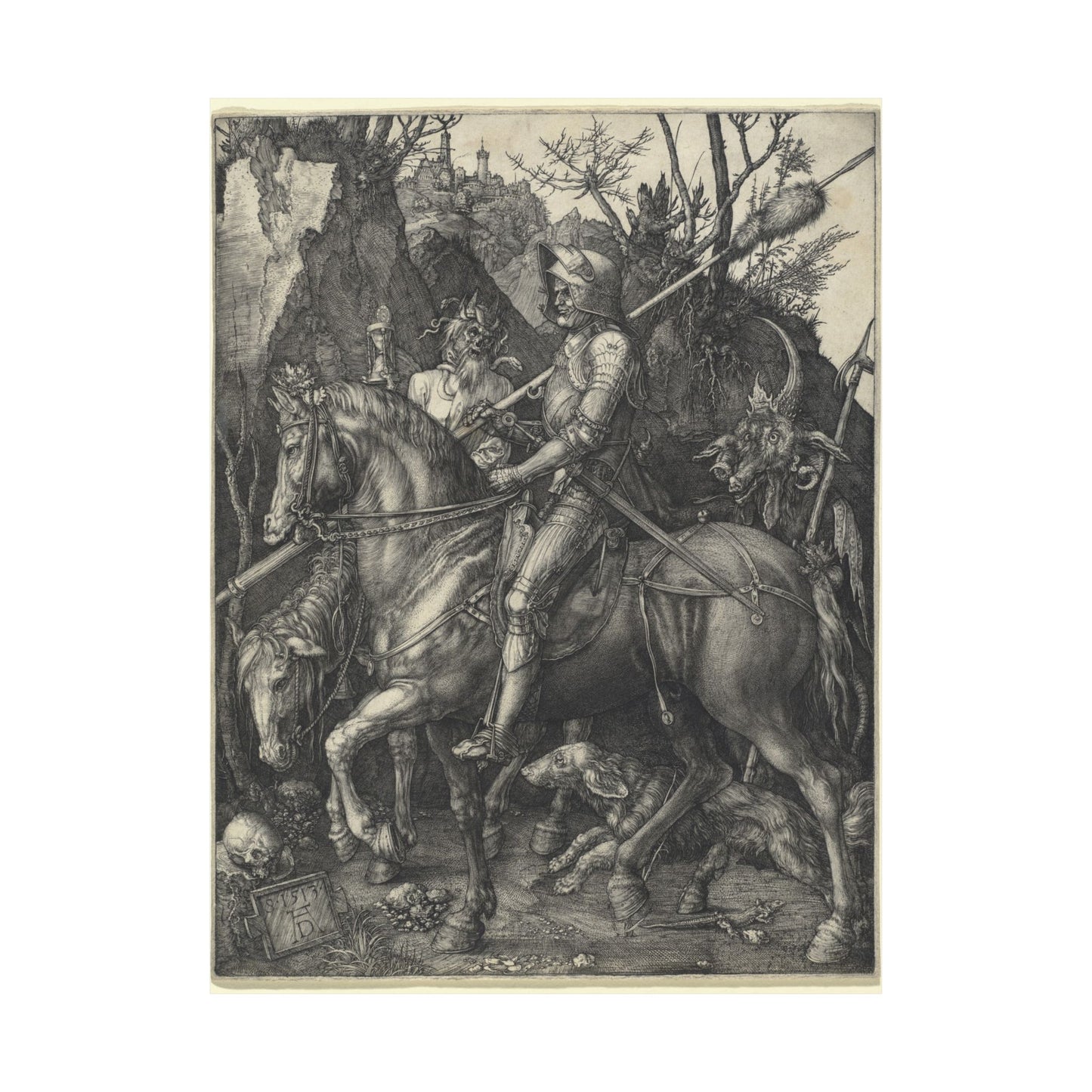 Knight, Death, and the Devil - Albrecht Dürer (1513) - Wall Poster Print