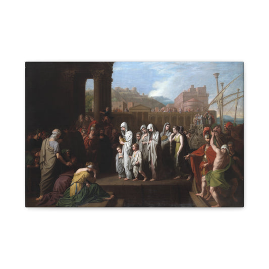 Agrippina Landing at Brundisium with the Ashes of Germanicus - Benjamin West (1768) - Stretched Canvas Print