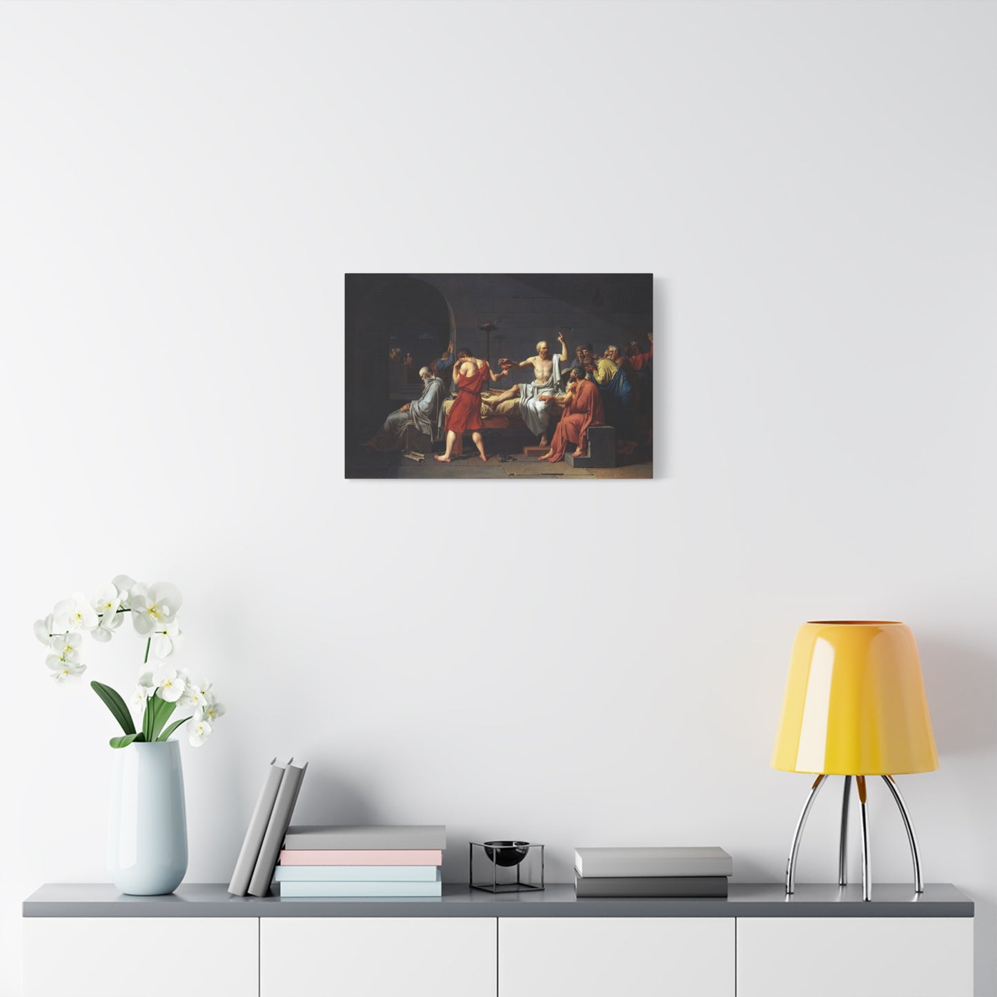 The Death of Socrates - Jacques-Louis David (1787) - Stretched Canvas Print