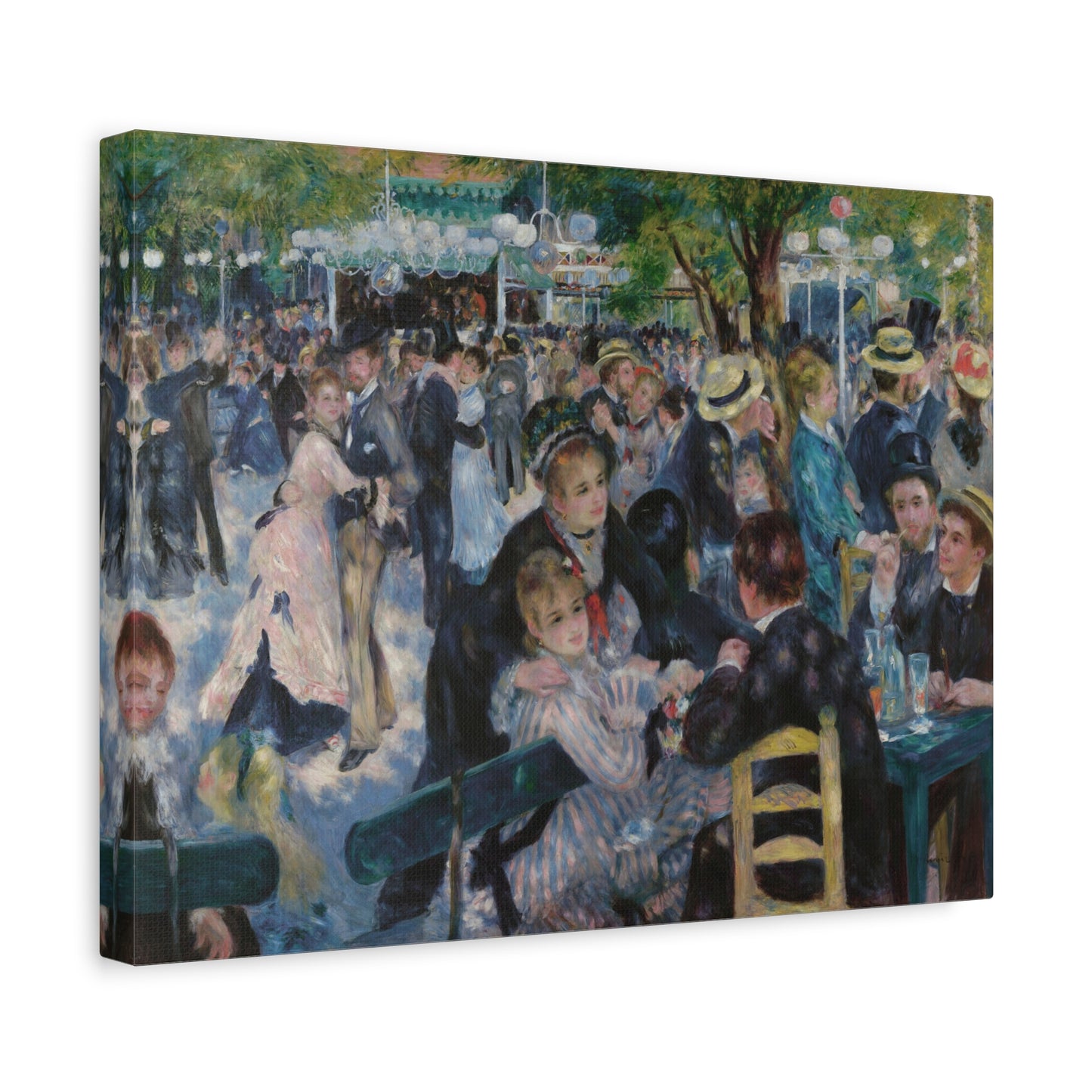 Dance at Le Moulin de la Galette (Bal du Moulin de la Galette) - Pierre-Auguste Renoir (1876) - Stretched Canvas Print