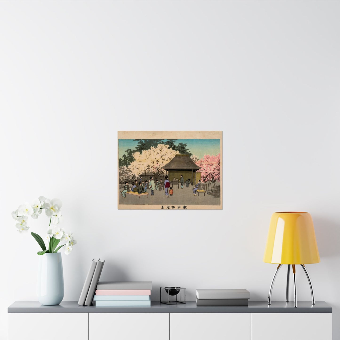 Plum Garden at Kameido - Kobayashi Kiyochika - Wall Poster Print