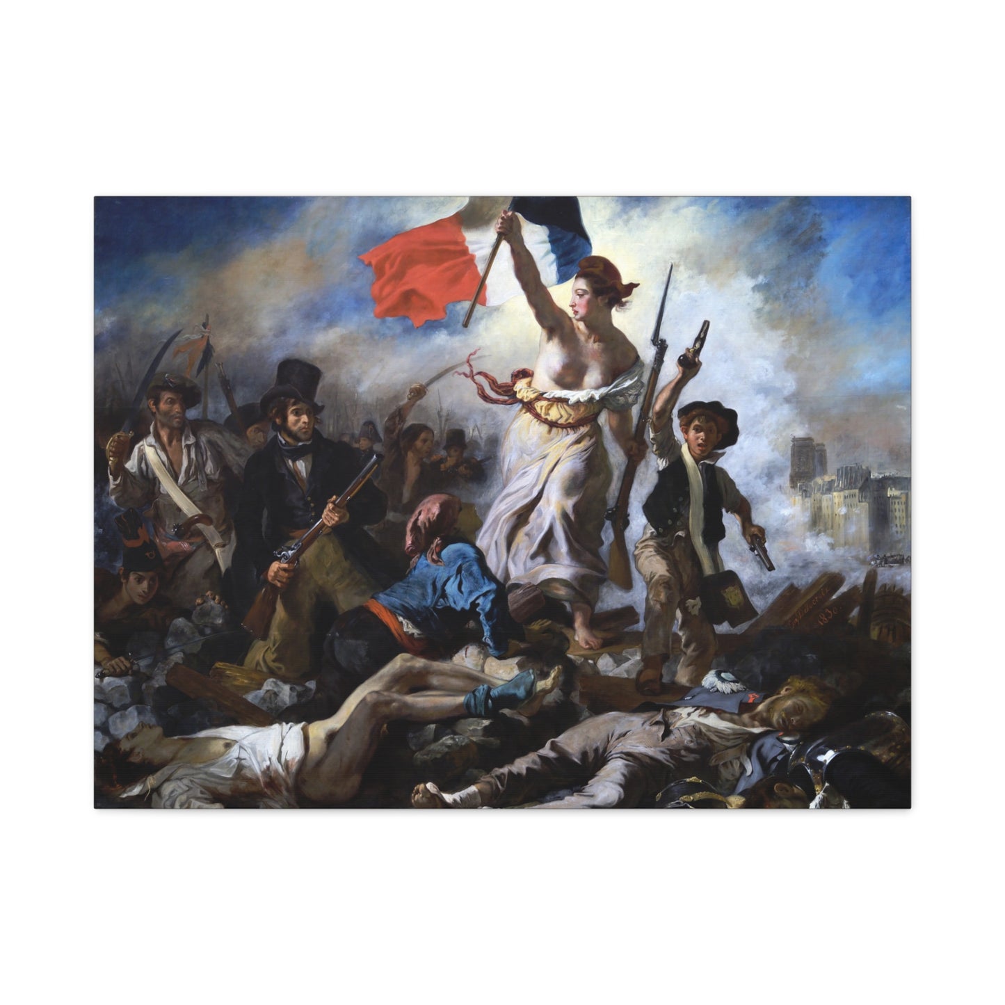 Liberty Leading the People - Eugene Delacroix (1830) - Stretched Canvas Print