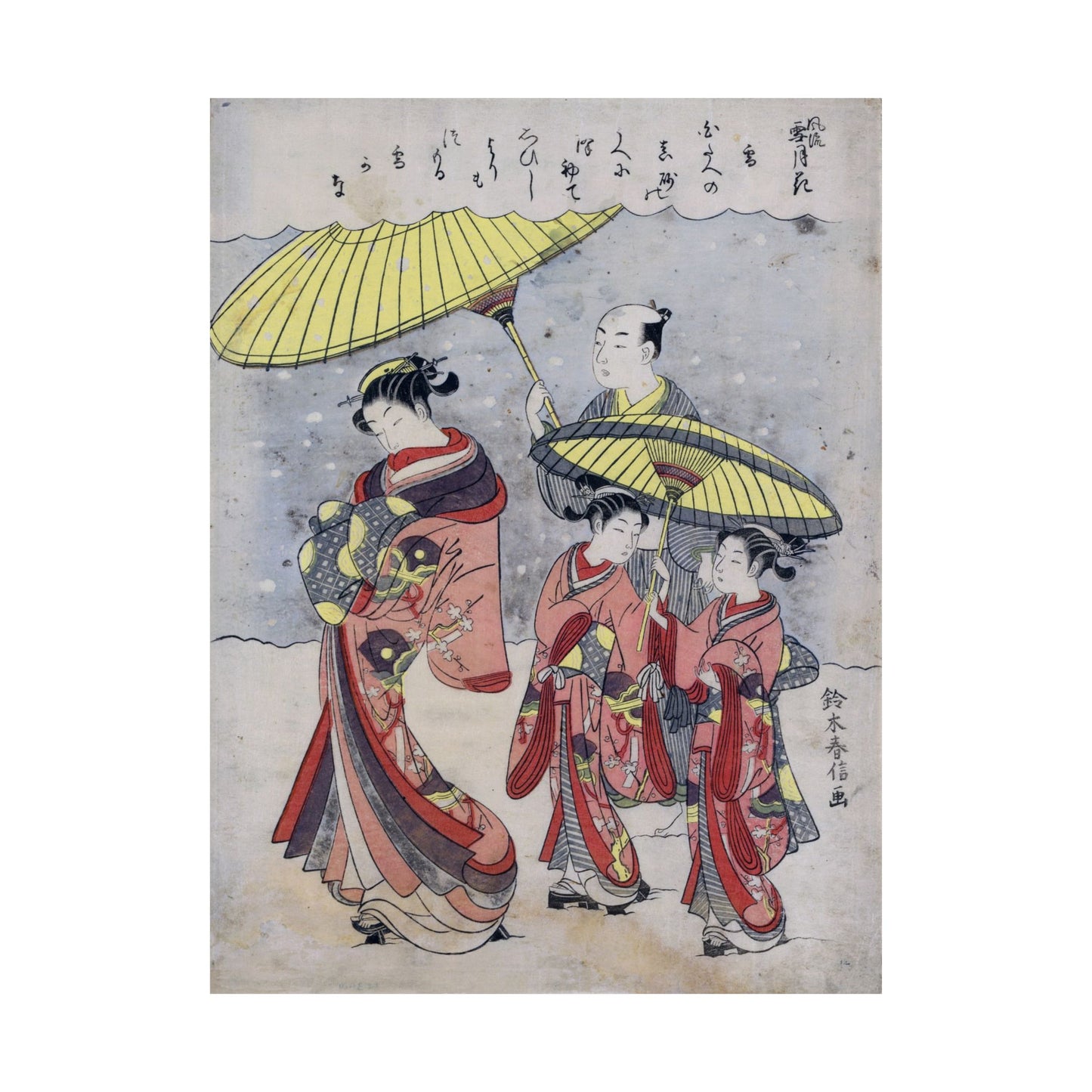 Yuki (Snow) - Suzuki Harunobu (1767) - Wall Poster Print