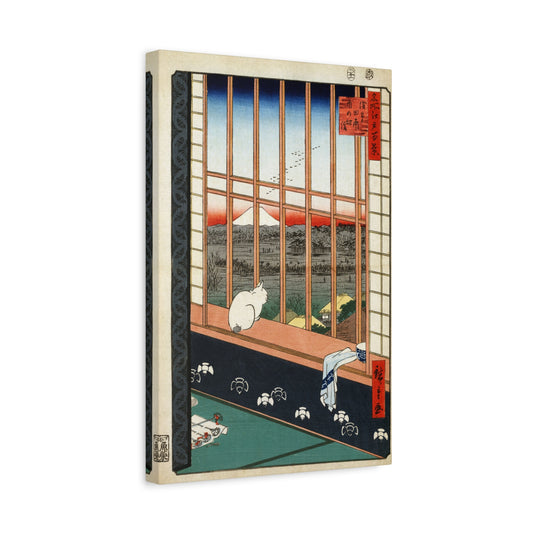 Asakusa Ricefields and Torinomachi Festival (One Hundred Famous Views of Edo) - Utagawa Hiroshige - Stretched Canvas Print