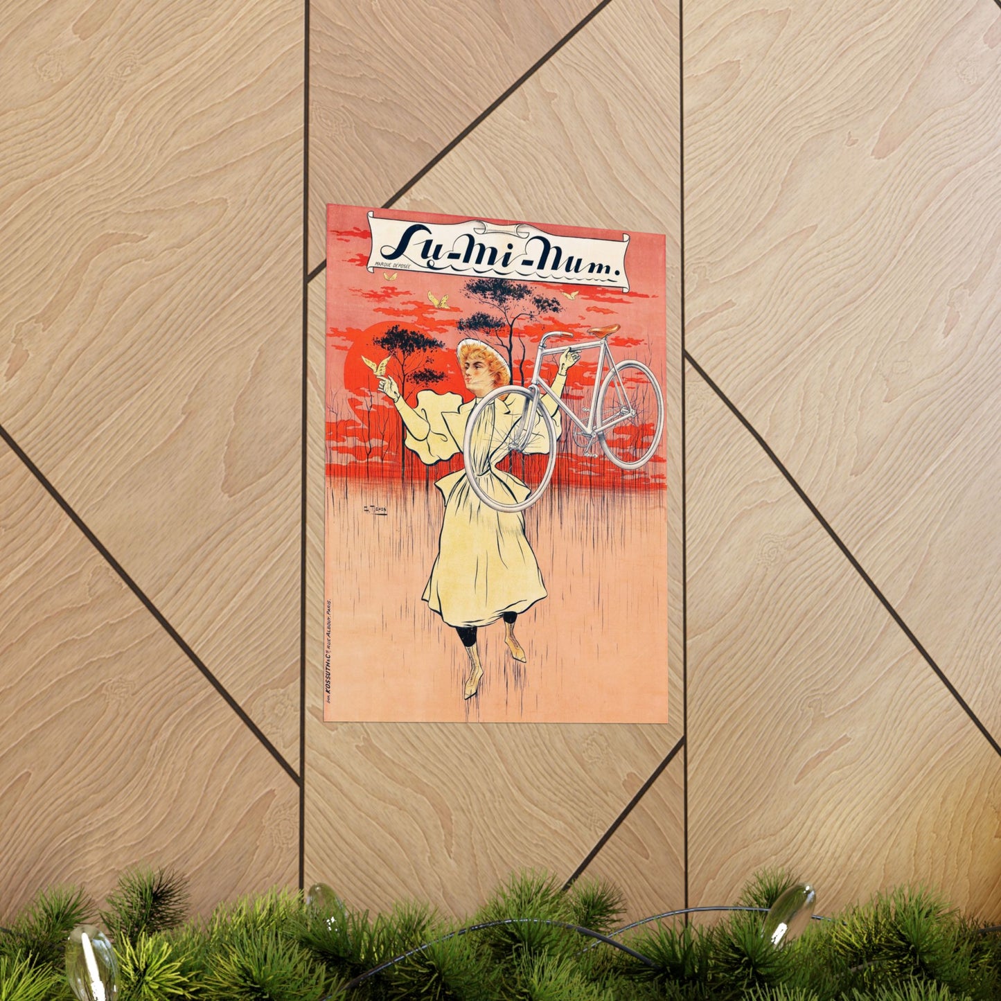Lu-Mi-Num Bicycle ad - Charles Tichon (c. 1890s) - Wall Poster Print
