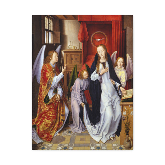 The Annunciation - Hans Memling (c. 1480s) - Stretched Canvas Print