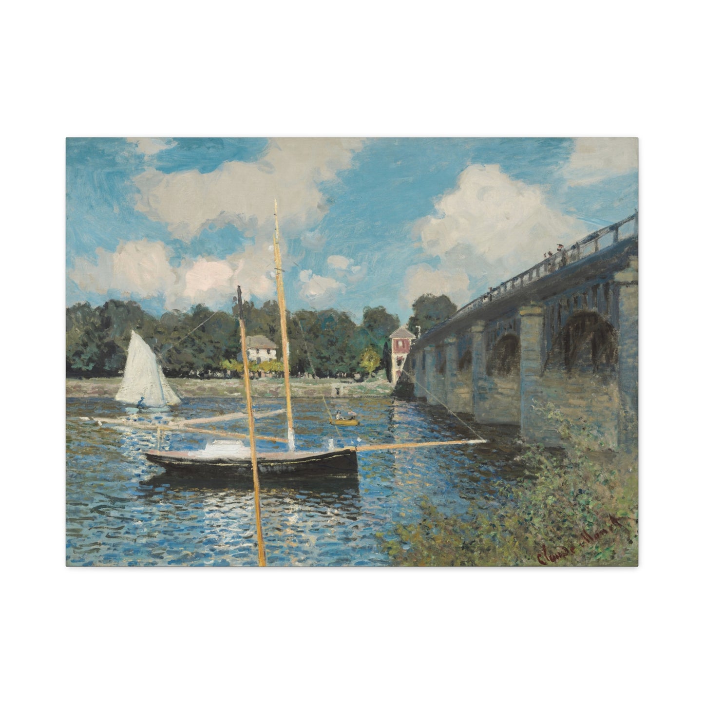 The Bridge at Argenteuil - Claude Monet (1874) - Stretched Canvas Print