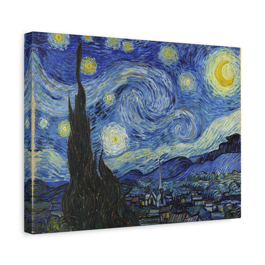 The Starry Night - Vincent van Gogh (1889) - Stretched Canvas Print