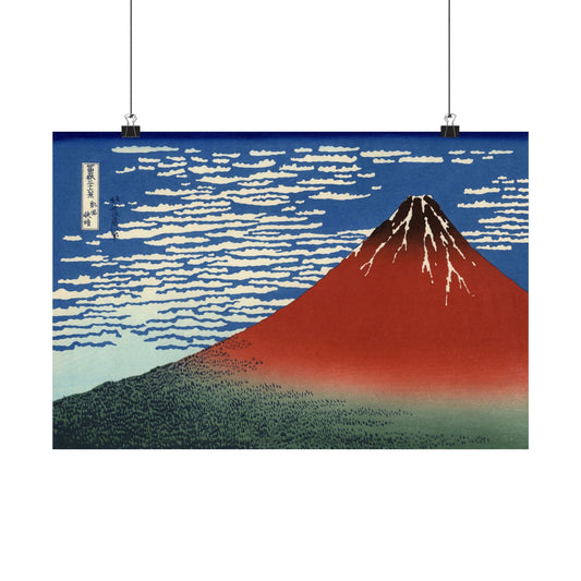 Red Fuji, South Wind Clear Sky (Thirty-Six Views of Mount Fuji) - Katsushika Hokusai - Wall Poster Print