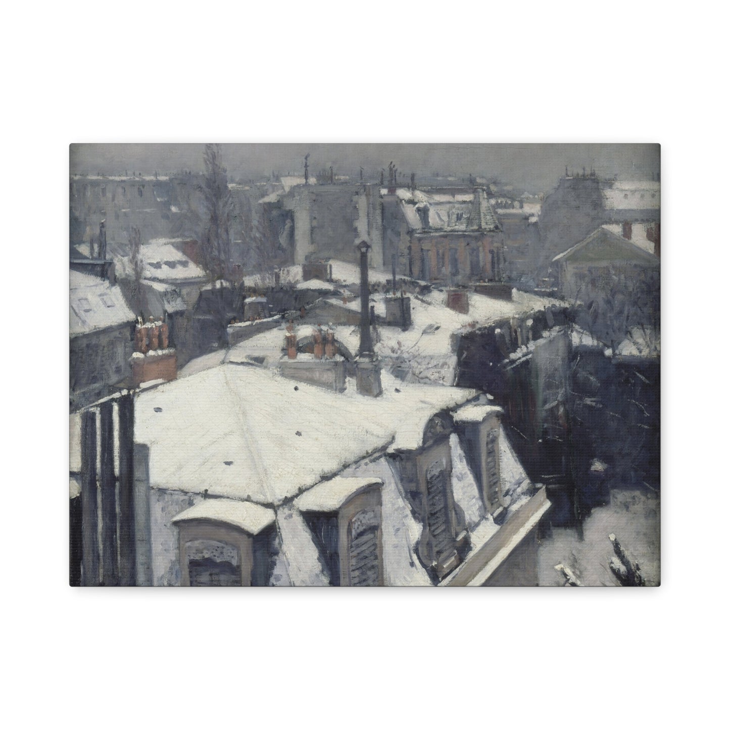 Vue de toits (Effet de neige) - Gustave Caillebotte (1878-79) - Stretched Canvas Print