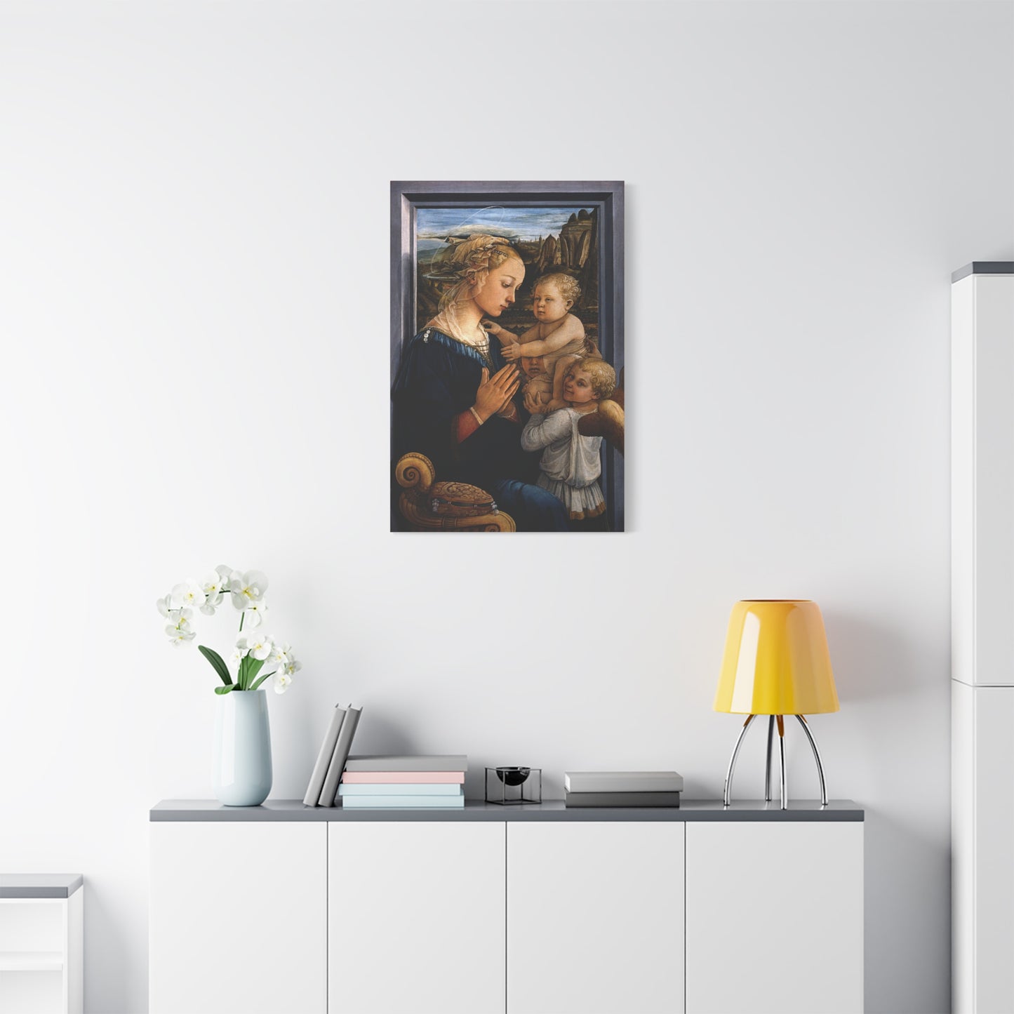 Madonna and Child with Two Angels - Fra Filippo Lippi (c. 1465) - Stretched Canvas Print
