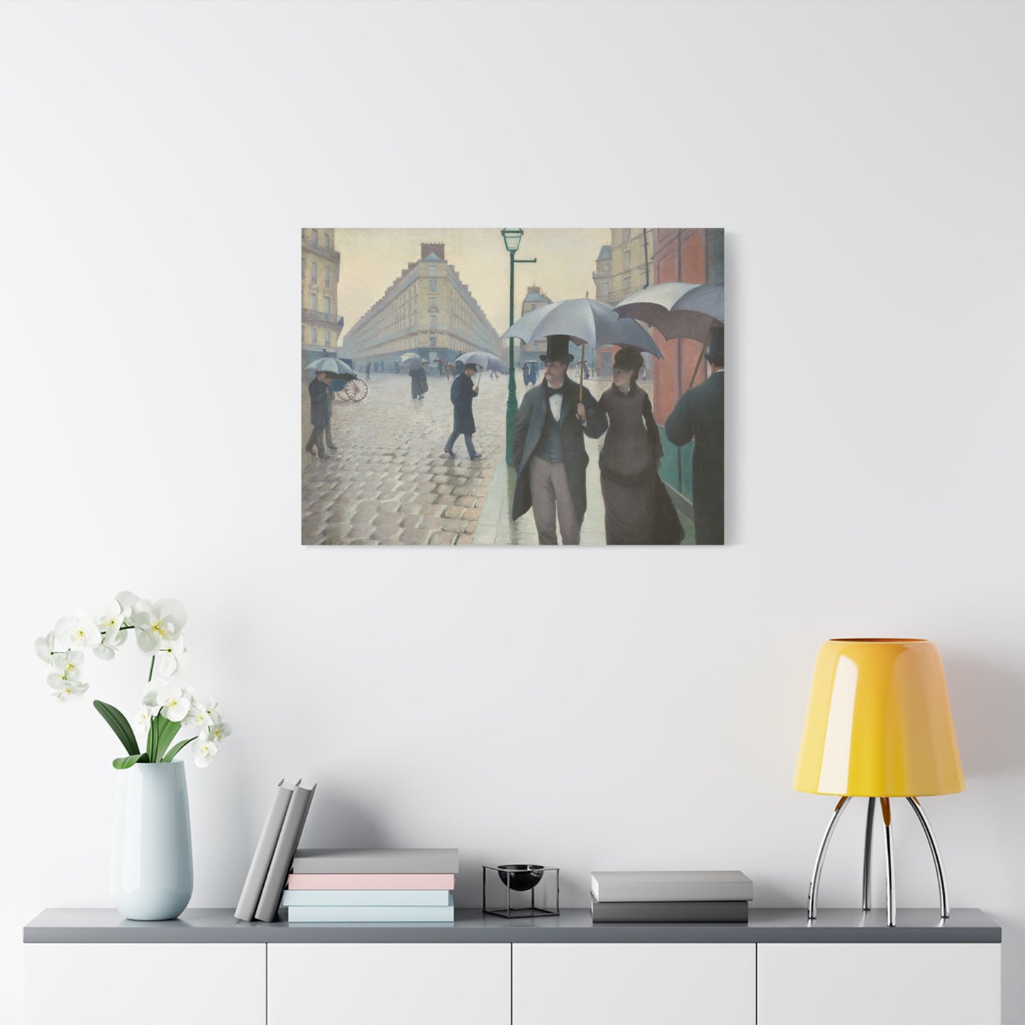 Rue de Paris, temps de pluie (Paris Street in Rainy Weather) - Gustave Caillebotte (1877) - Stretched Canvas Print