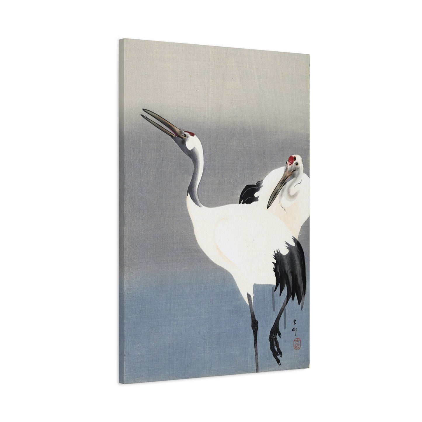Two Cranes - Ohara Koson - Stretched Canvas Print