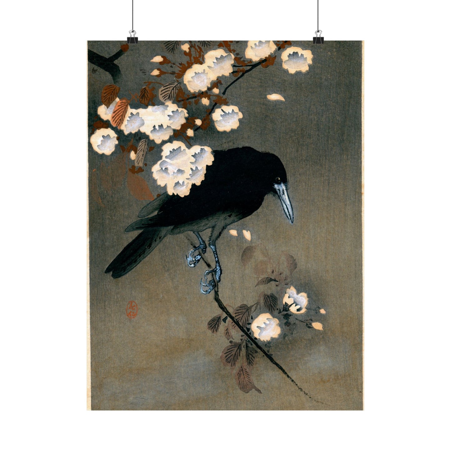Crow and Blossom - Ohara Koson - Wall Poster Print