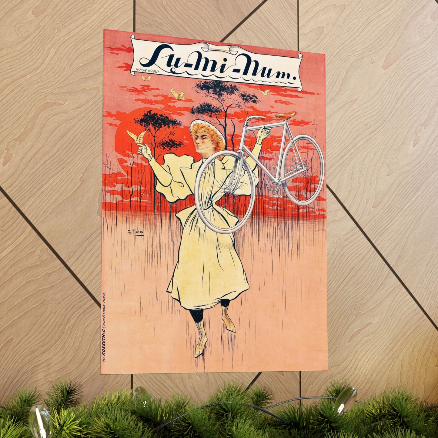 Lu-Mi-Num Bicycle ad - Charles Tichon (c. 1890s) - Wall Poster Print