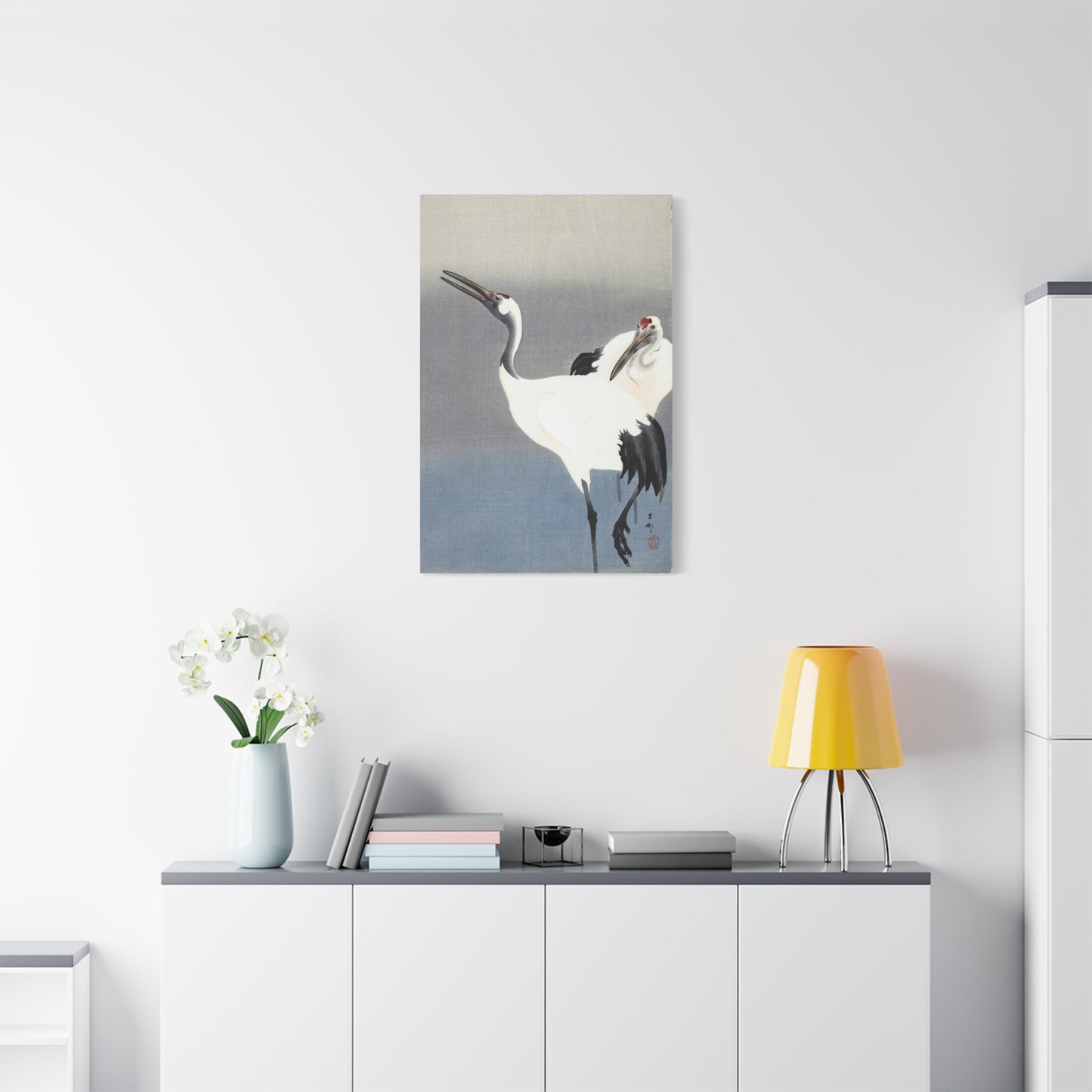 Two Cranes - Ohara Koson - Stretched Canvas Print