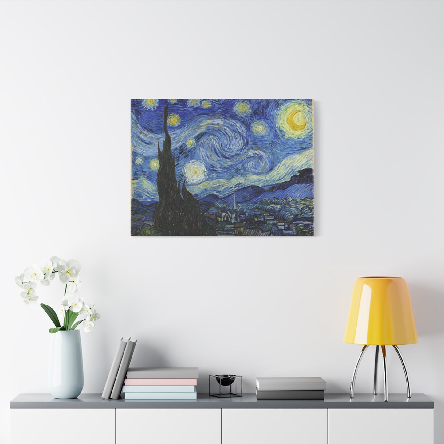 The Starry Night - Vincent van Gogh (1889) - Stretched Canvas Print