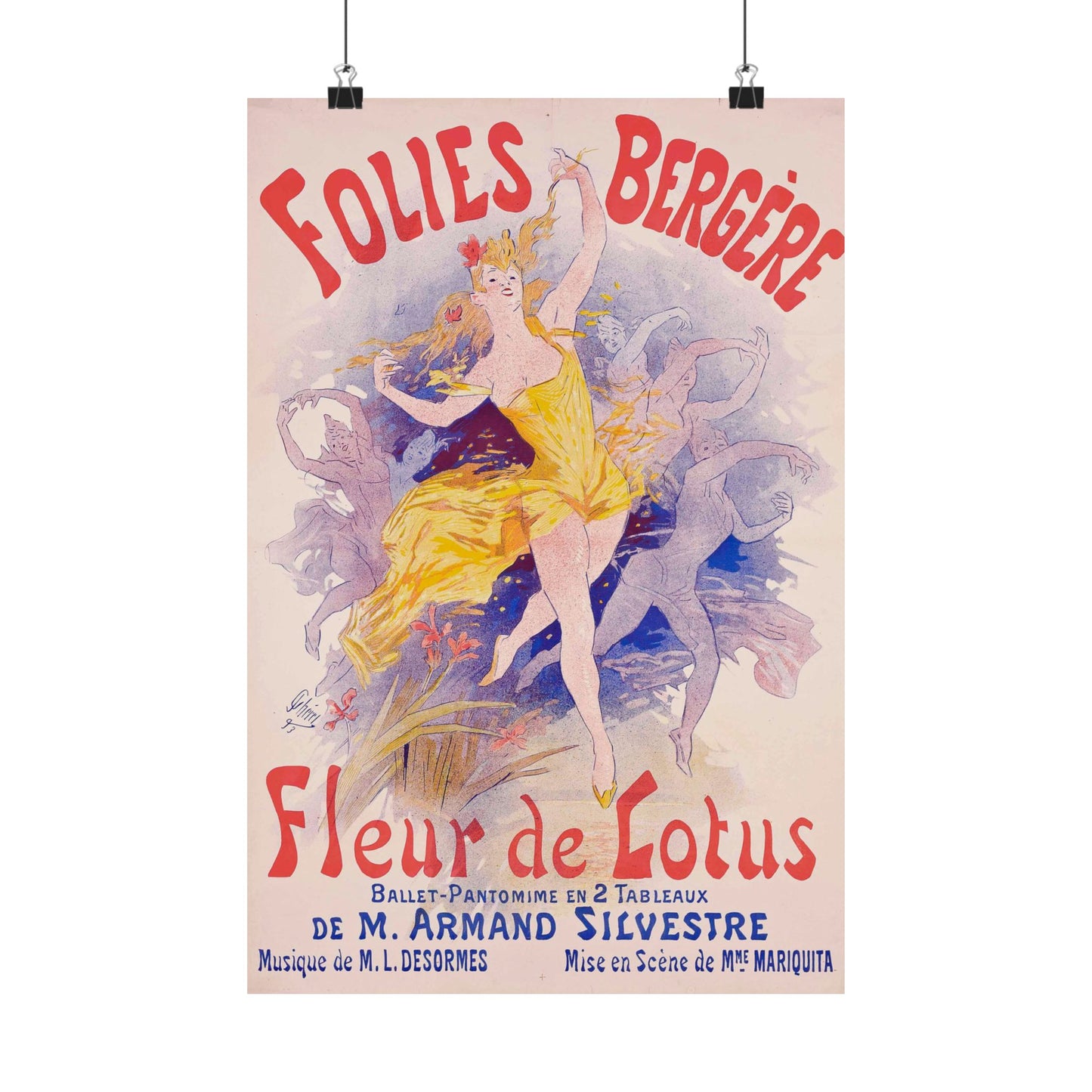 Folies Bergère, Fleur de Lotus - Jules Chéret (1893) - Wall Poster Print