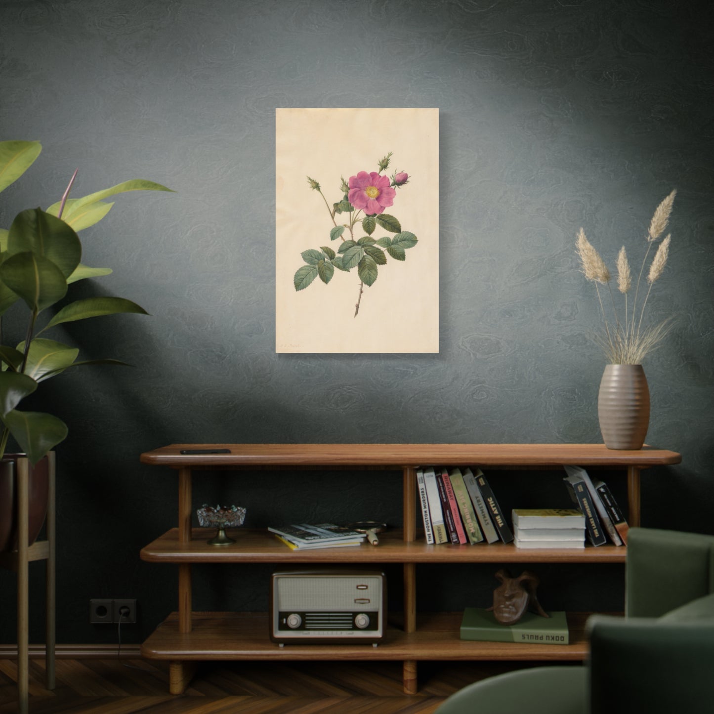 Cabbage Rose (Rosa Centifolia Simplex) - Pierre-Joseph Redouté - Stretched Canvas Print