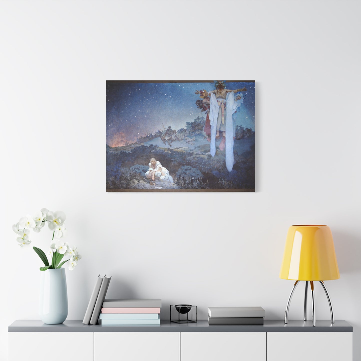 Slavs in their Original Homeland - Alphonse Mucha (1912) - Stretched Canvas Print