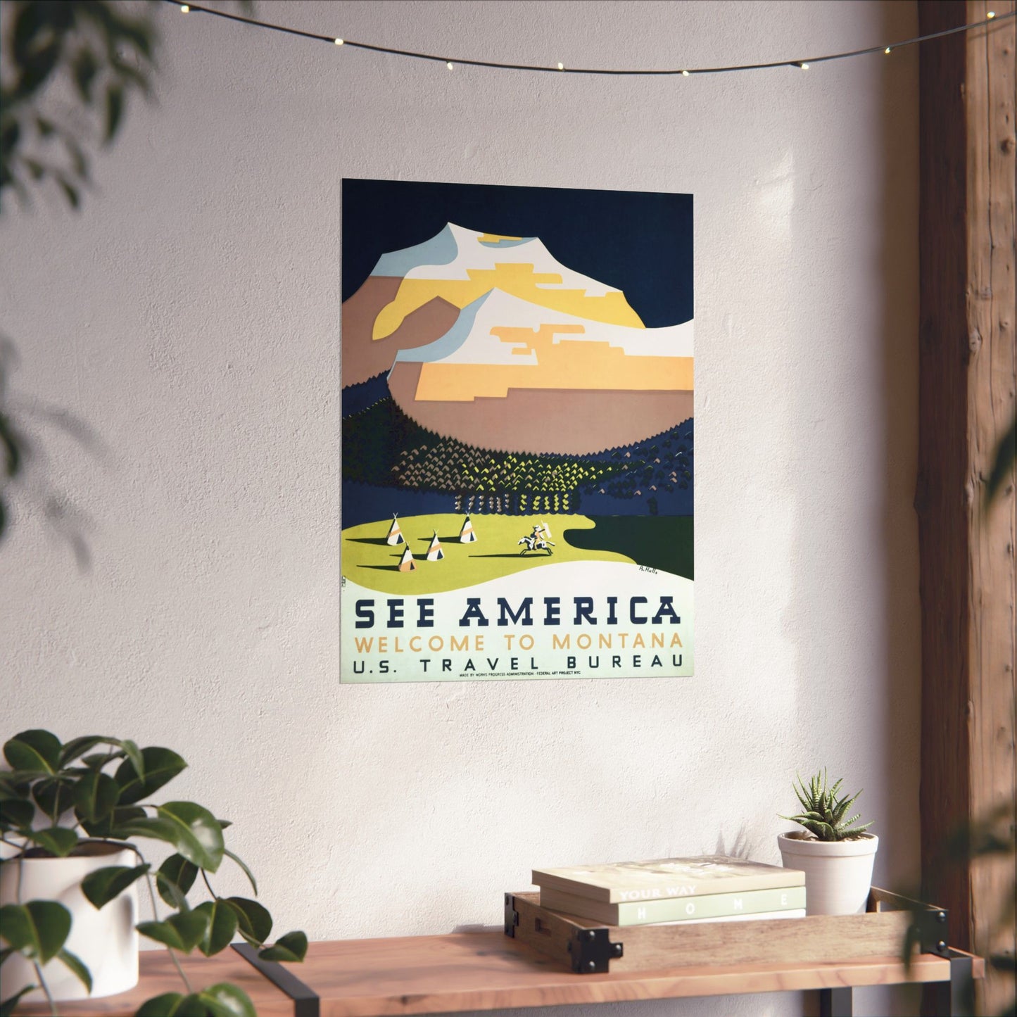 See America - Welcome to Montana WPA Poster - U.S. Travel Bureau (c. 1930s) - Wall Poster Print