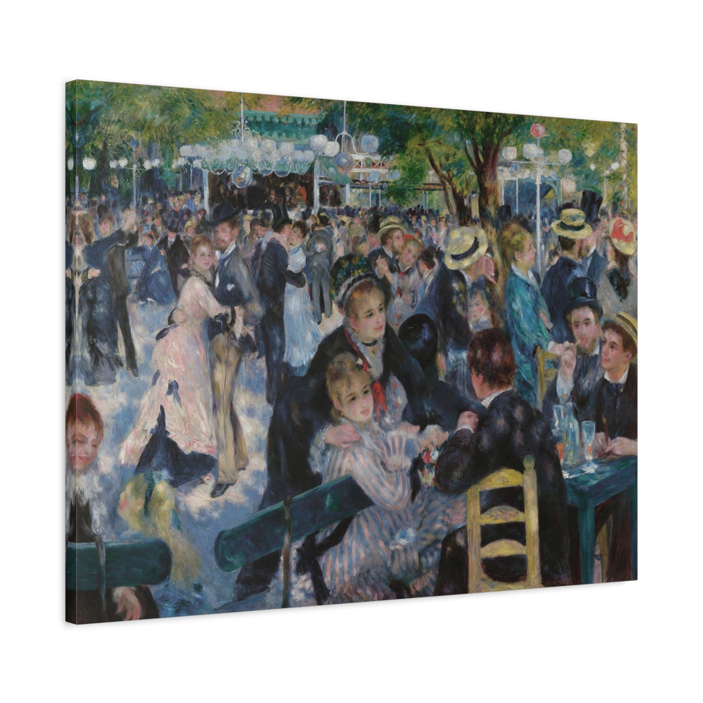 Dance at Le Moulin de la Galette (Bal du Moulin de la Galette) - Pierre-Auguste Renoir (1876) - Stretched Canvas Print
