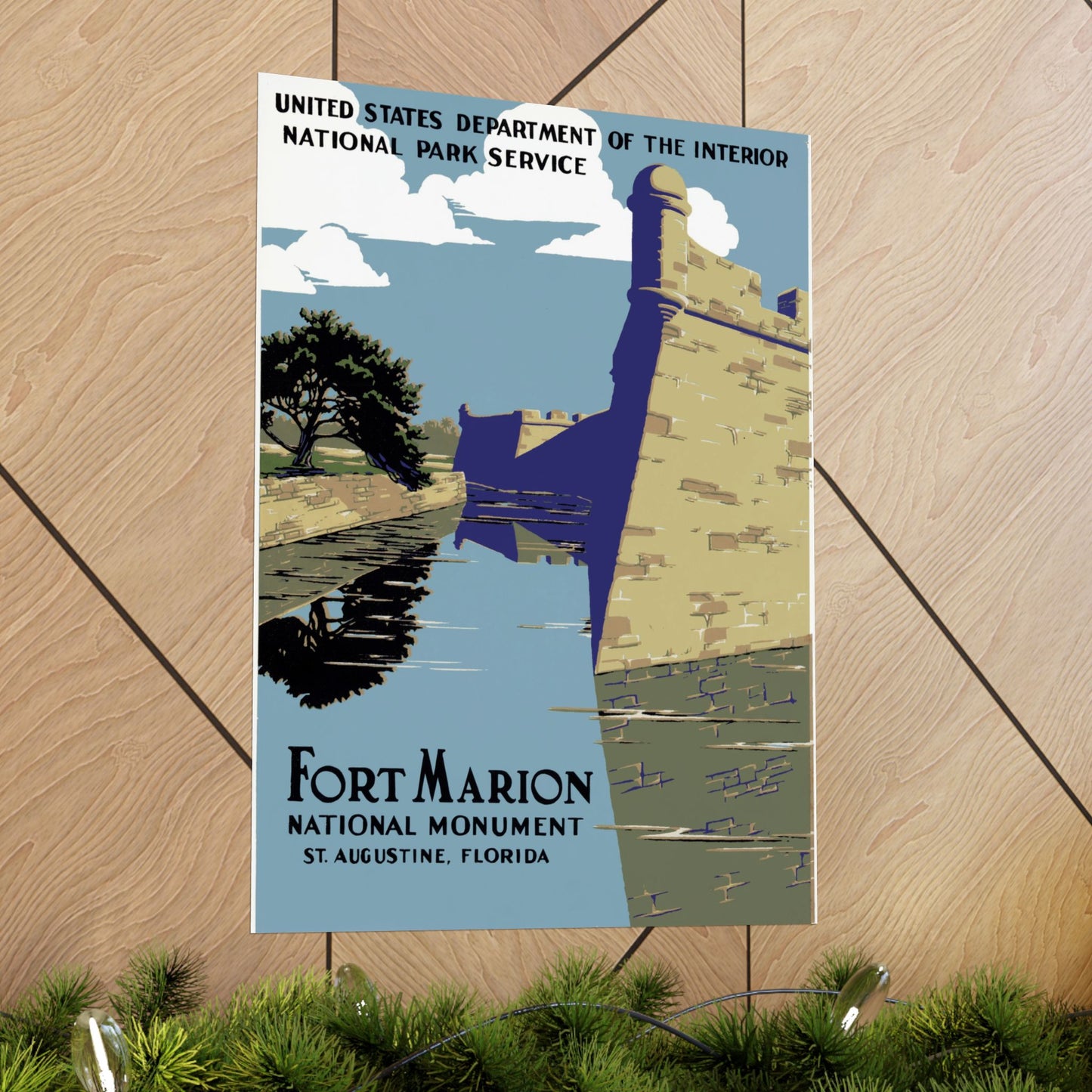 Fort Marion National Monument, St. Augustine Florida - WPA Travel Poster (c. 1938) - Wall Poster Print