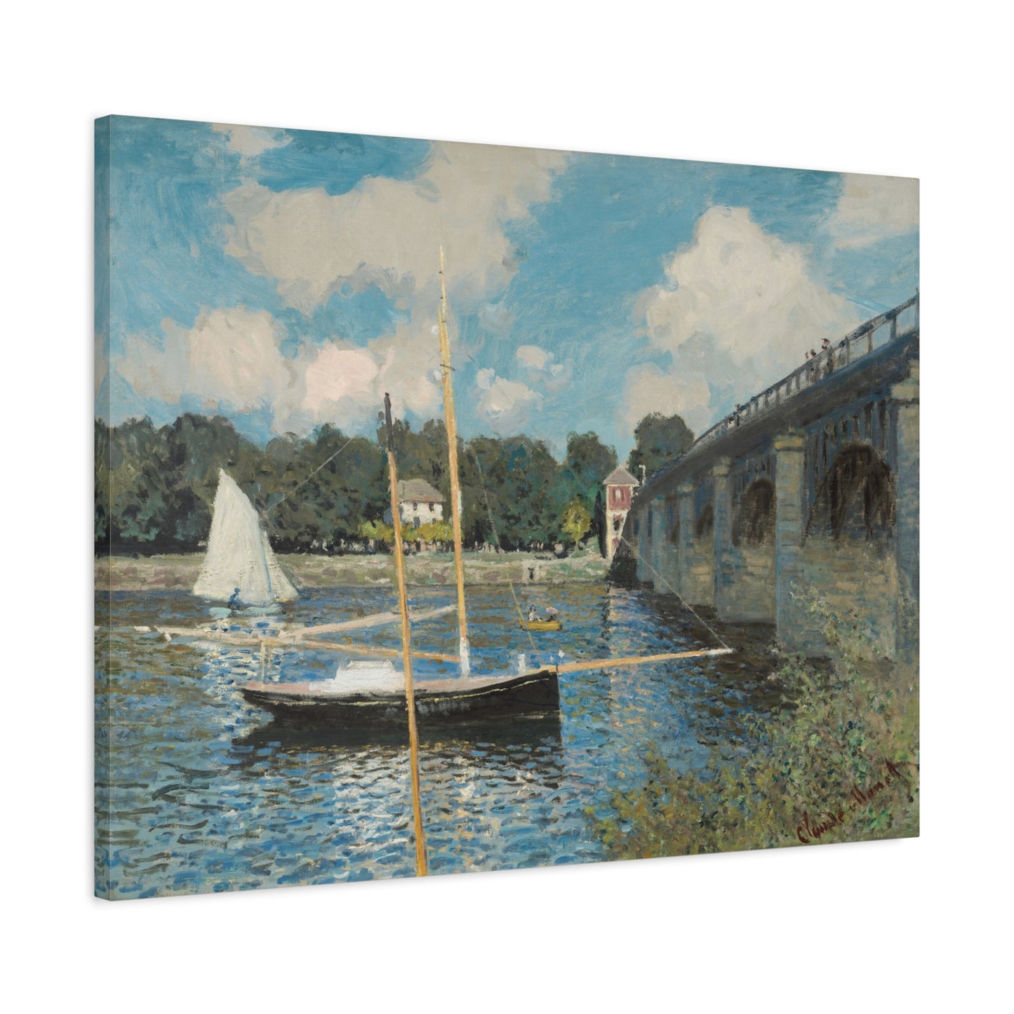 The Bridge at Argenteuil - Claude Monet (1874) - Stretched Canvas Print