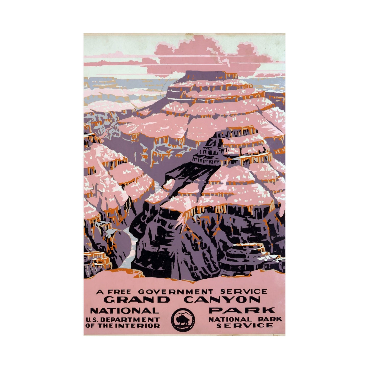Grand Canyon National Park - WPA Travel Poster (1938) - Wall Poster Print