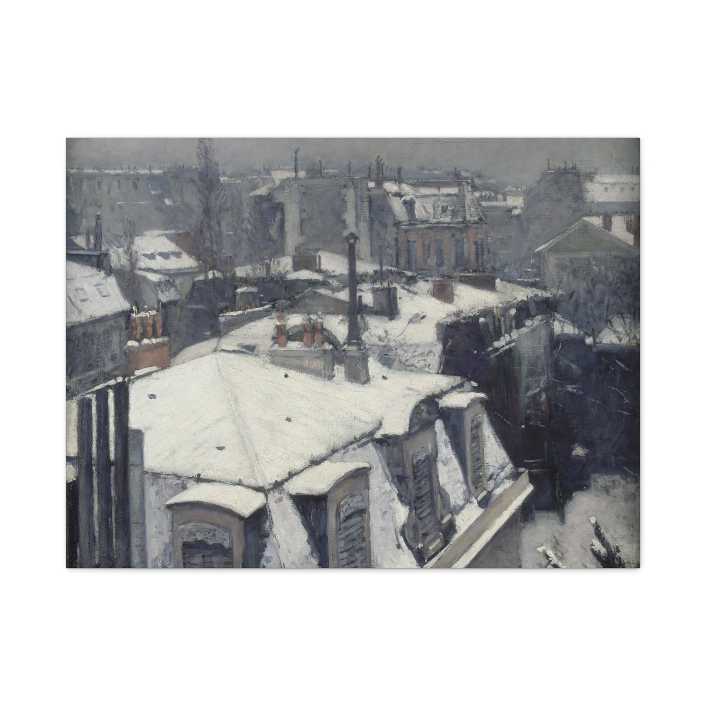 Vue de toits (Effet de neige) - Gustave Caillebotte (1878-79) - Stretched Canvas Print