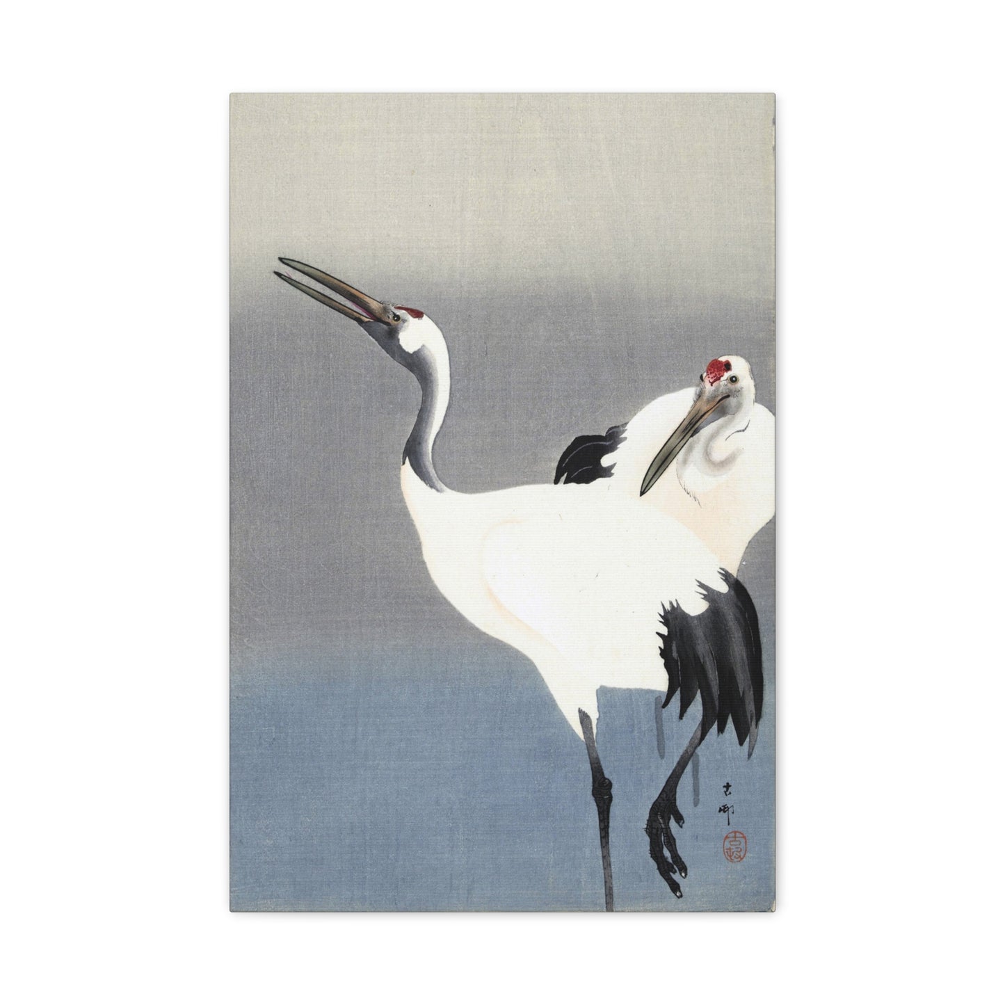 Two Cranes - Ohara Koson - Stretched Canvas Print