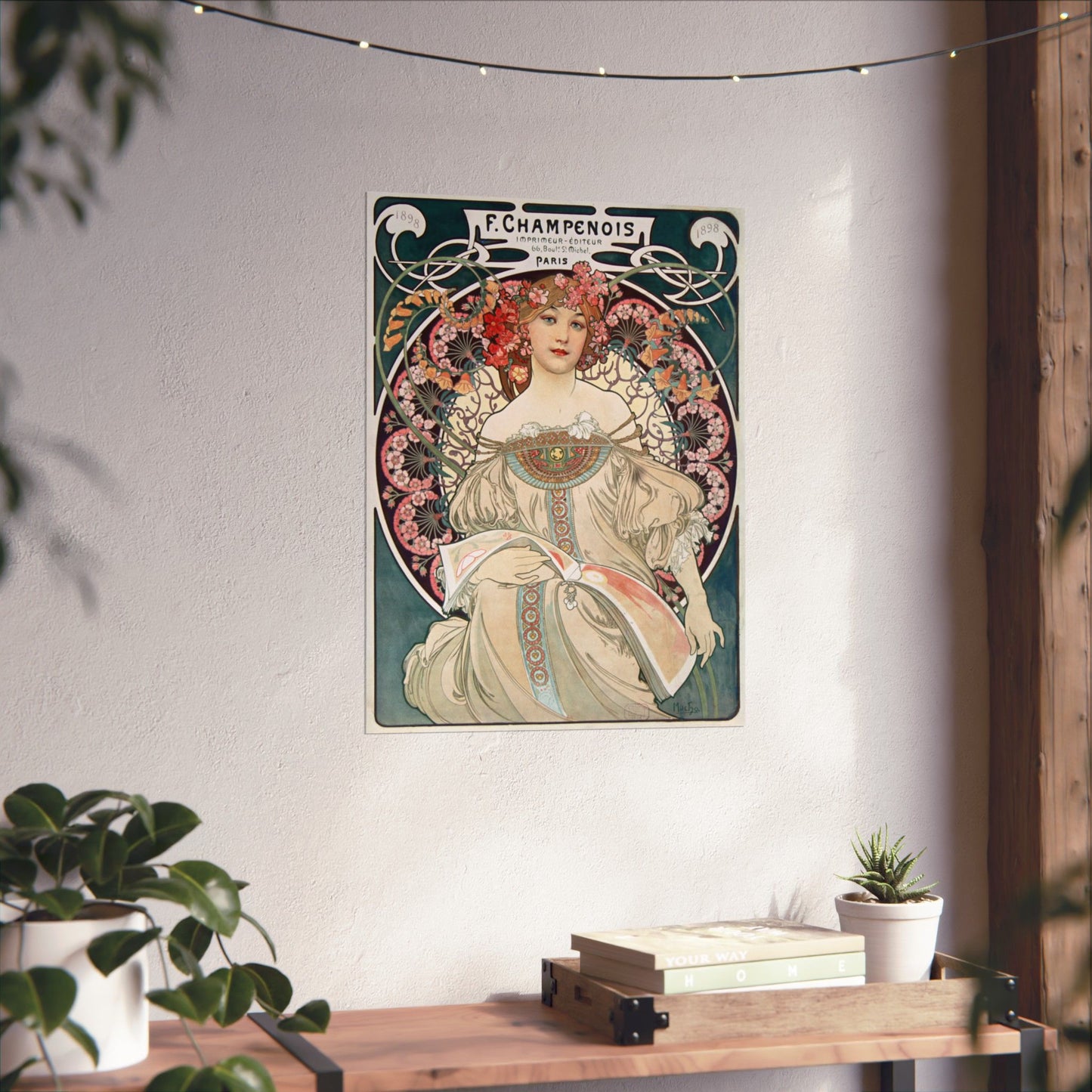 Rêveur - F. Champenois, Imprimeur-Éditeur - Alphonse Mucha (1897) - Wall Poster Print