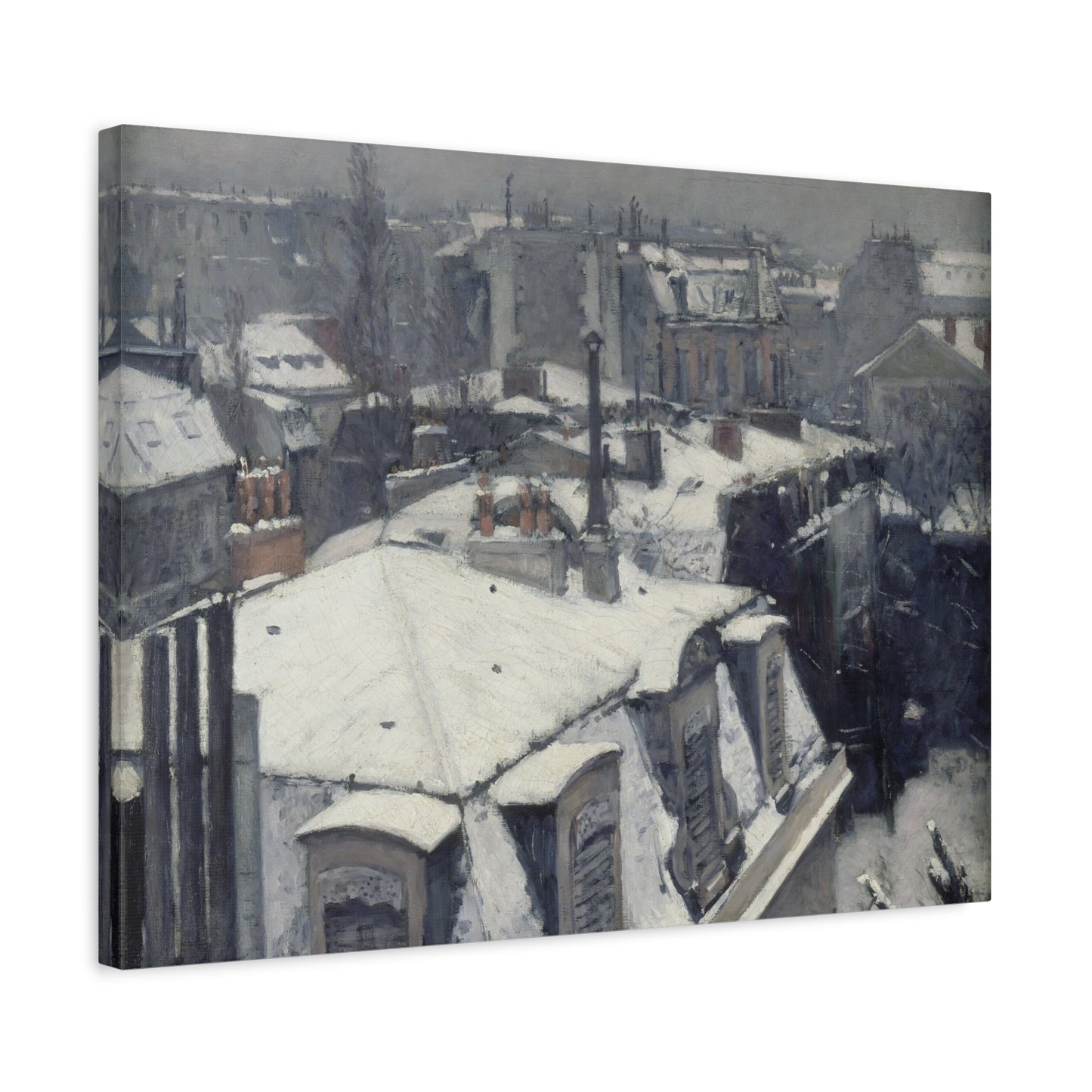 Vue de toits (Effet de neige) - Gustave Caillebotte (1878-79) - Stretched Canvas Print