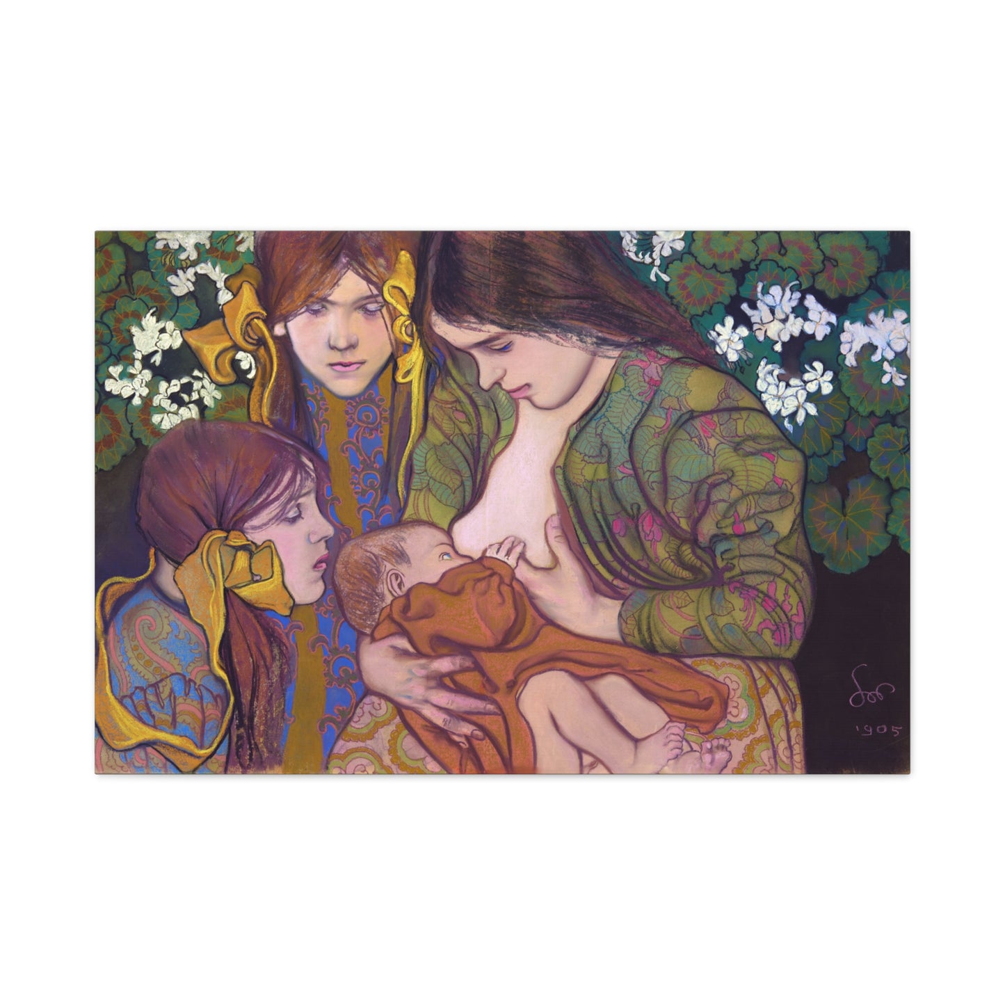 Motherhood (Macierzynstwo) - Stanisław Wyspiański (1905) - Stretched Canvas Print