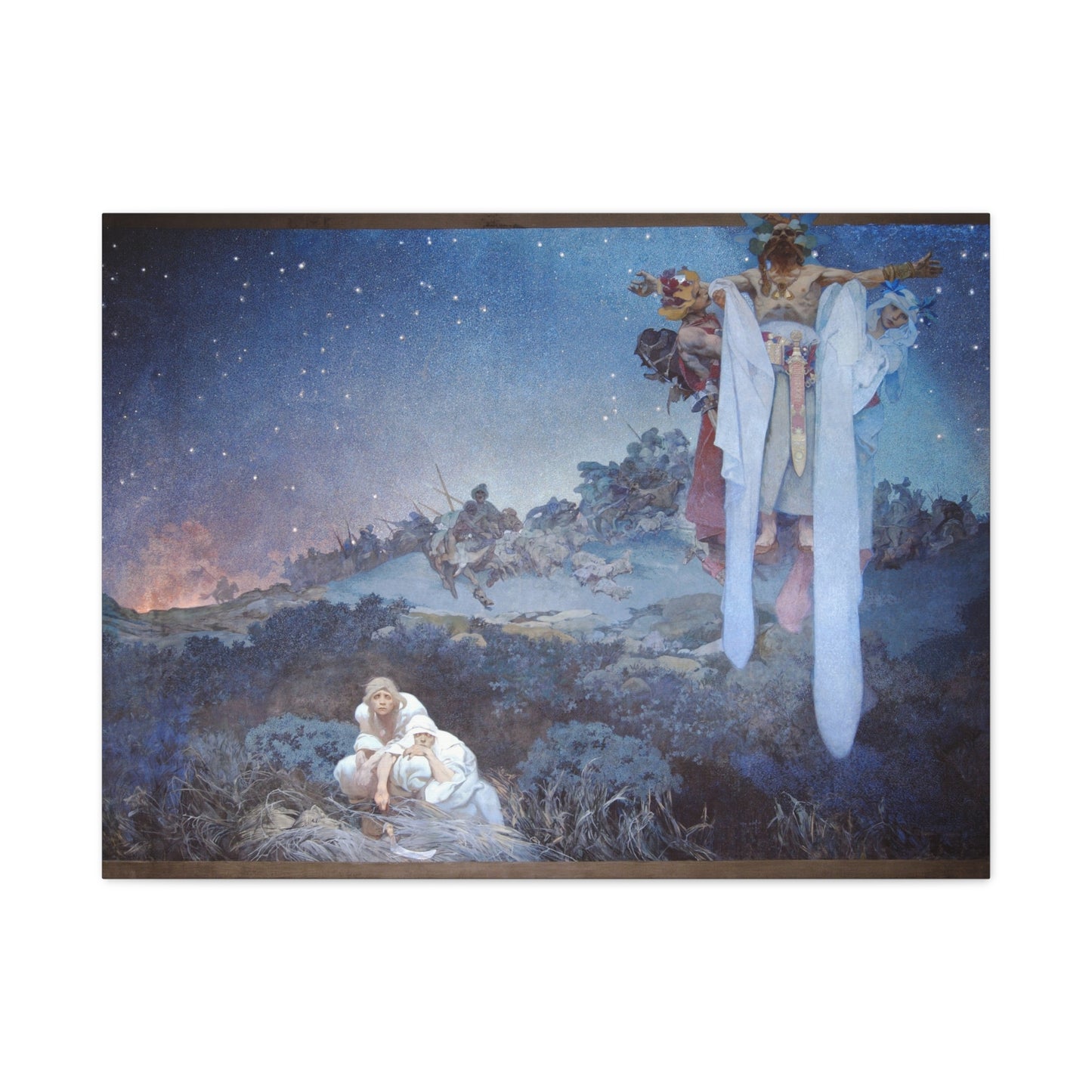 Slavs in their Original Homeland - Alphonse Mucha (1912) - Stretched Canvas Print