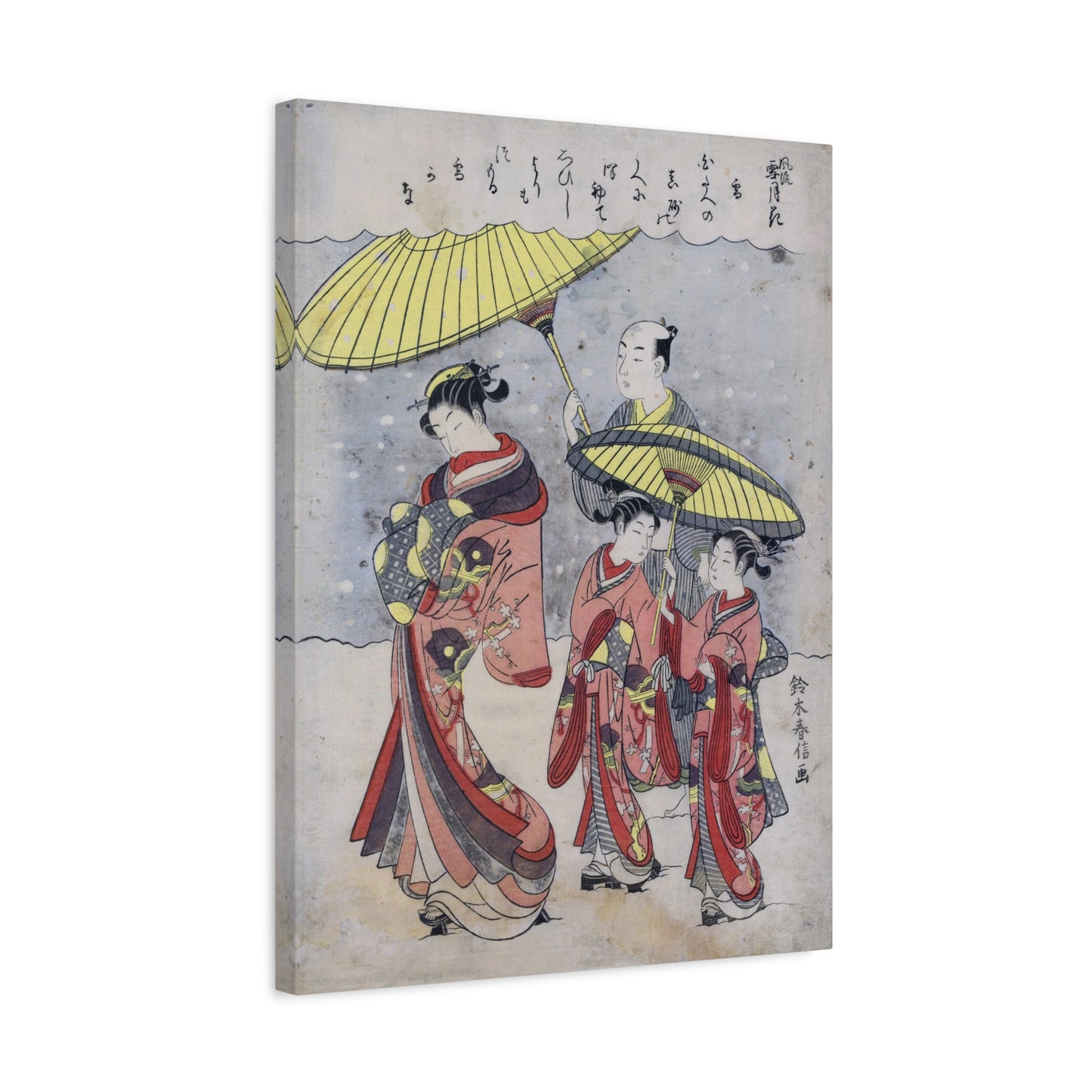 Yuki (Snow) - Suzuki Harunobu (1767) - Stretched Canvas Print