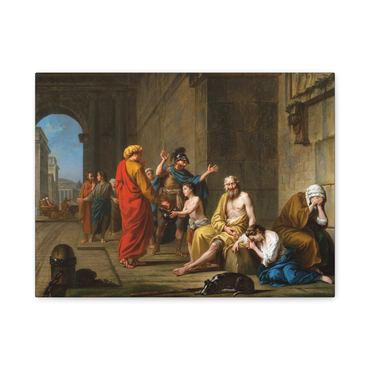 Belisarius Begging for Alms - Nicolas-René Jollain (1767) - Stretched Canvas Print