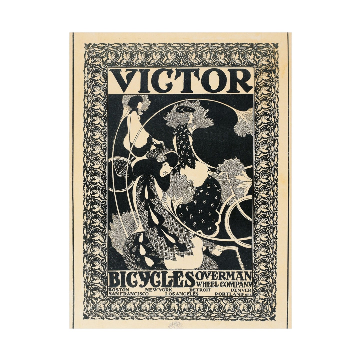 Victor Bicycles ad - William Henry Bradley (c. 1896) - Wall Poster Print