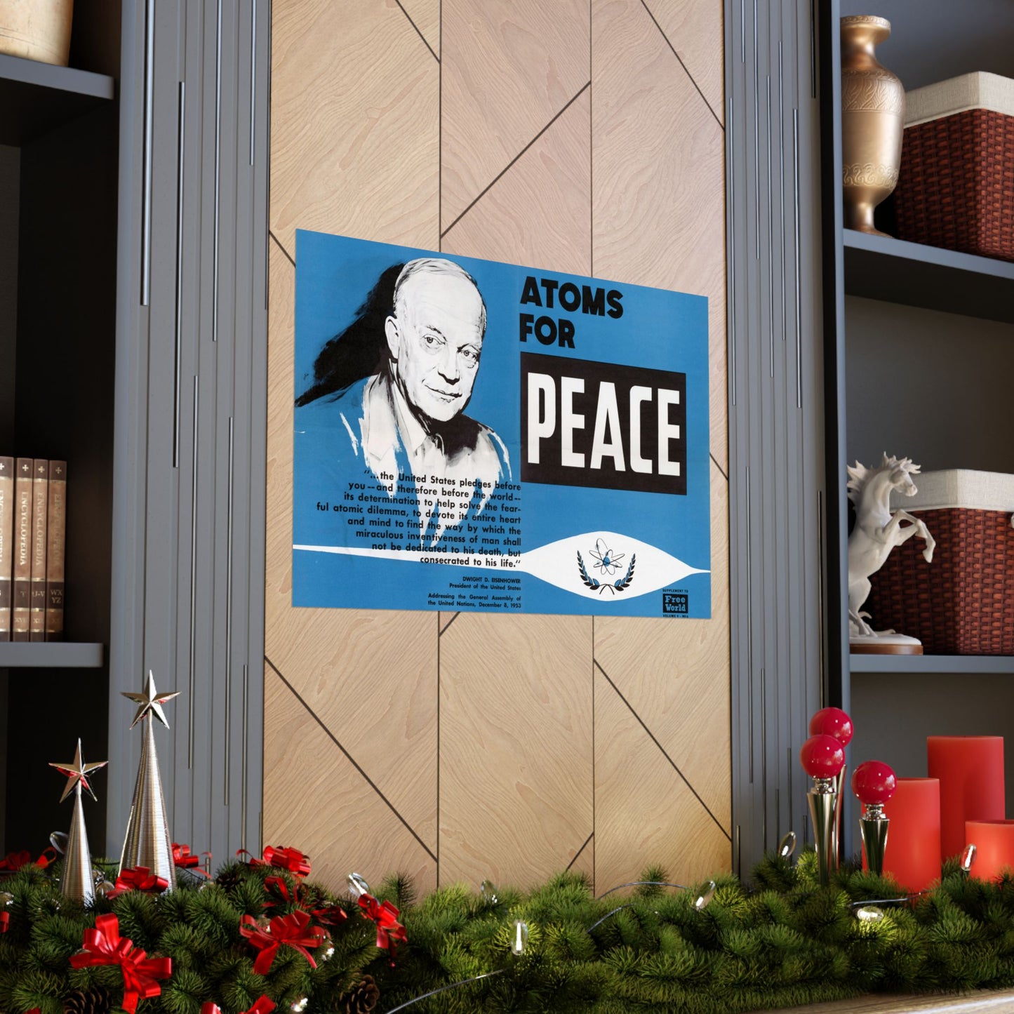 Atoms for Peace - 1950s Government Educational Art - Wall Poster Print