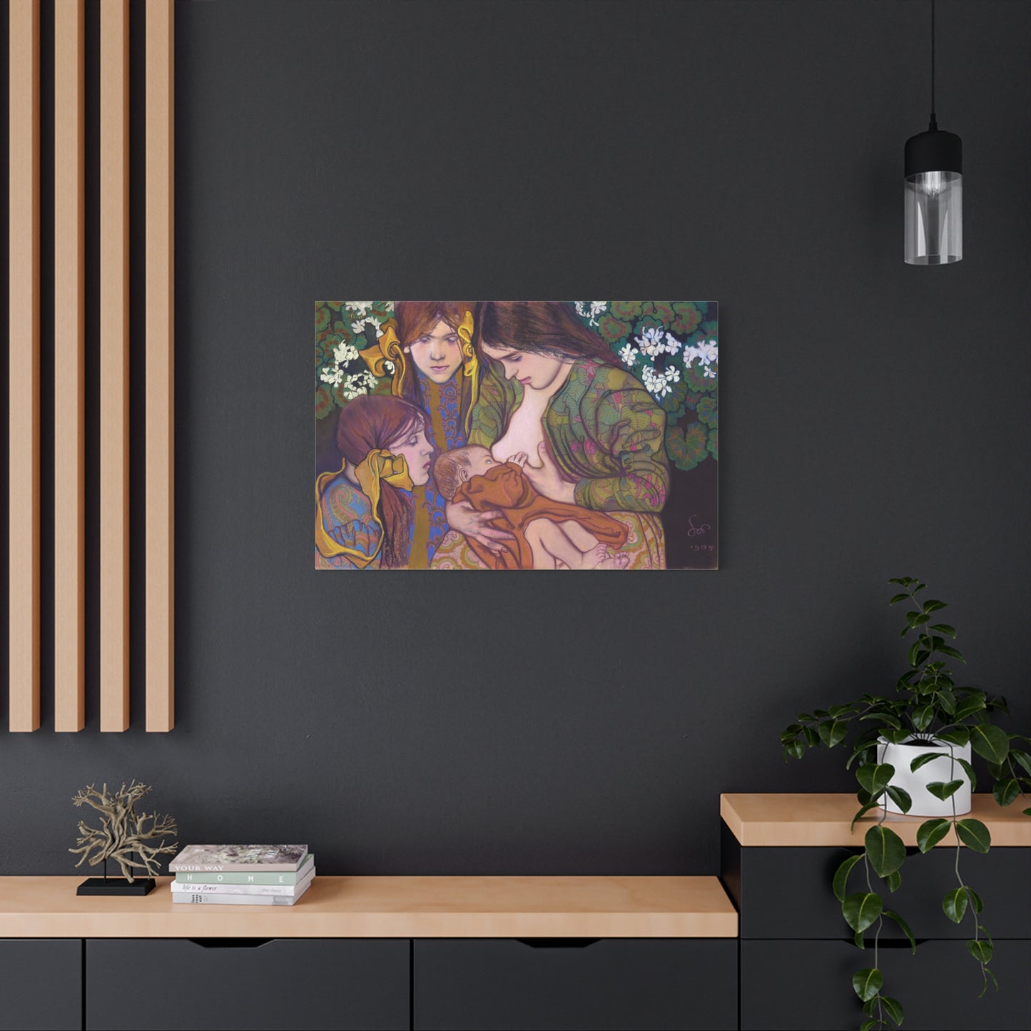 Motherhood (Macierzynstwo) - Stanisław Wyspiański (1905) - Stretched Canvas Print