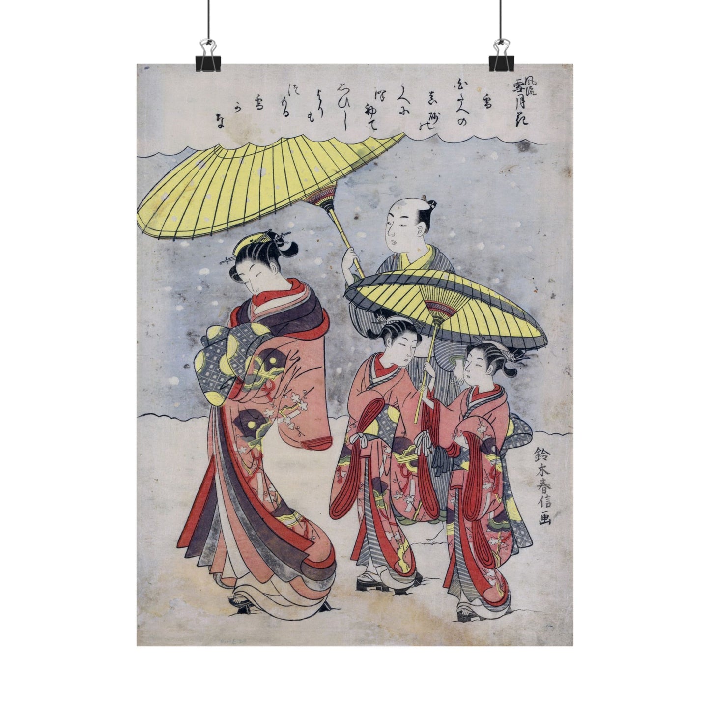 Yuki (Snow) - Suzuki Harunobu (1767) - Wall Poster Print